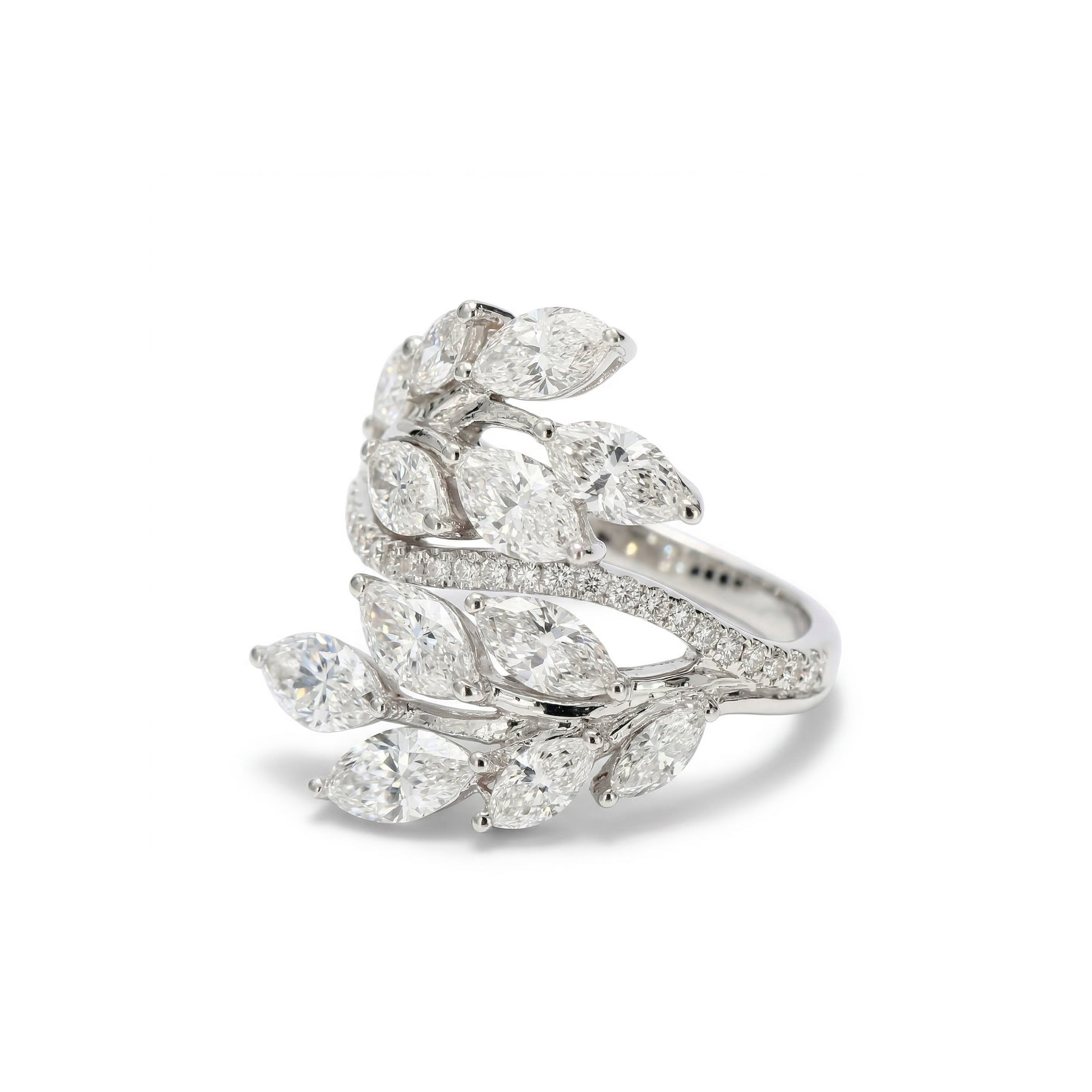 Natural Marquise Diamond Leaf Ring product image 2