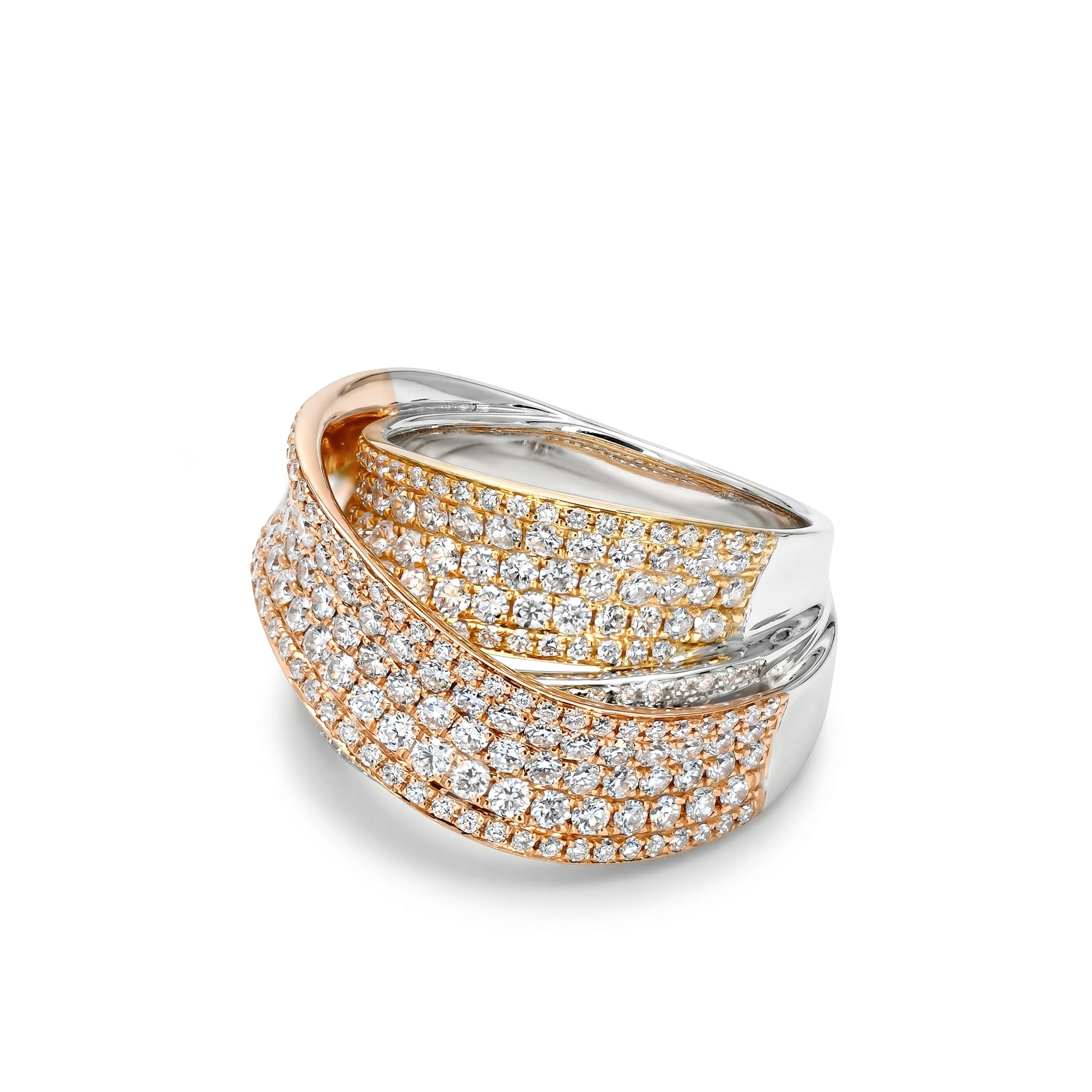Natural Diamond Tri-Gold Ribbon Ring product image 2
