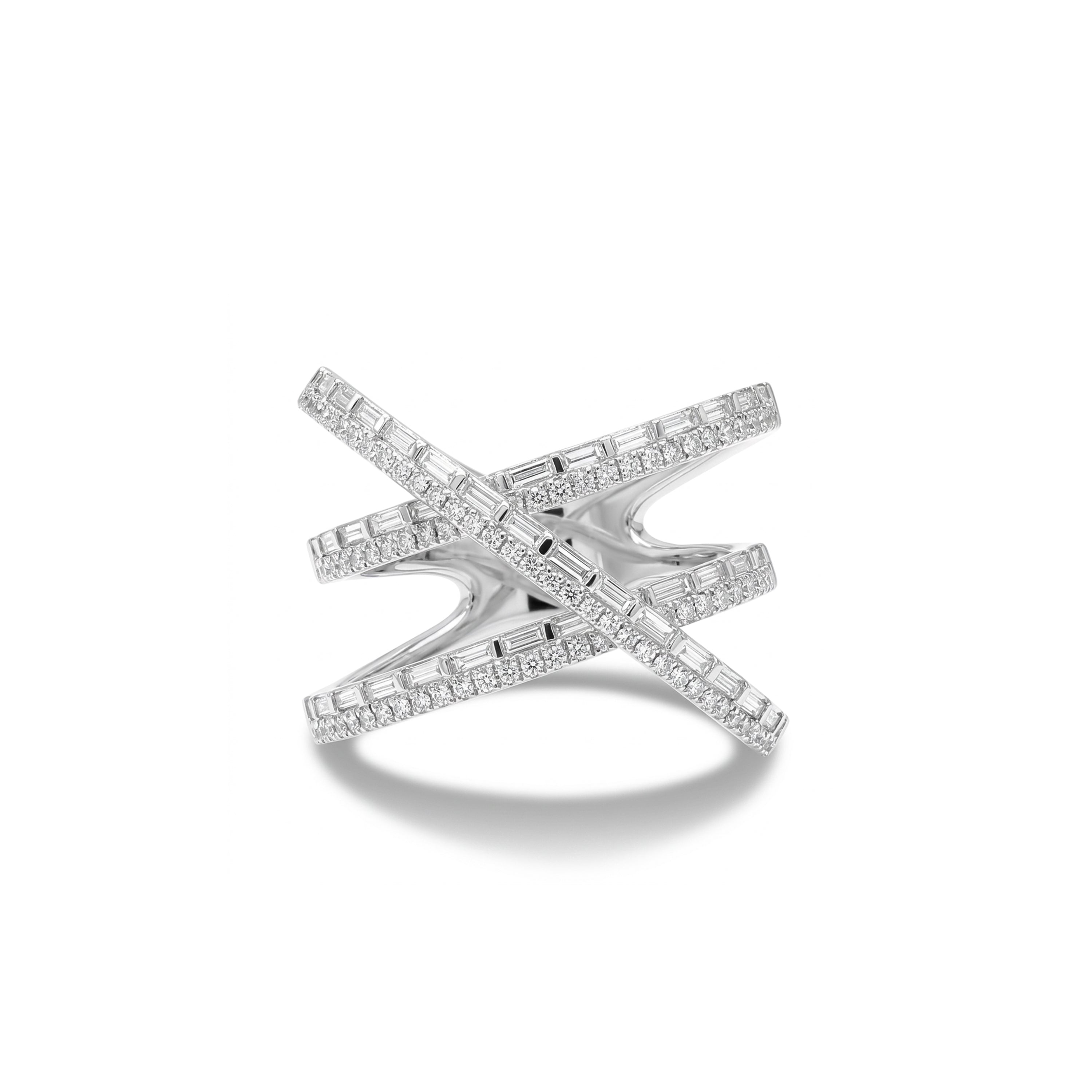 Natural Baguette Diamond Crossover Ring product image 1