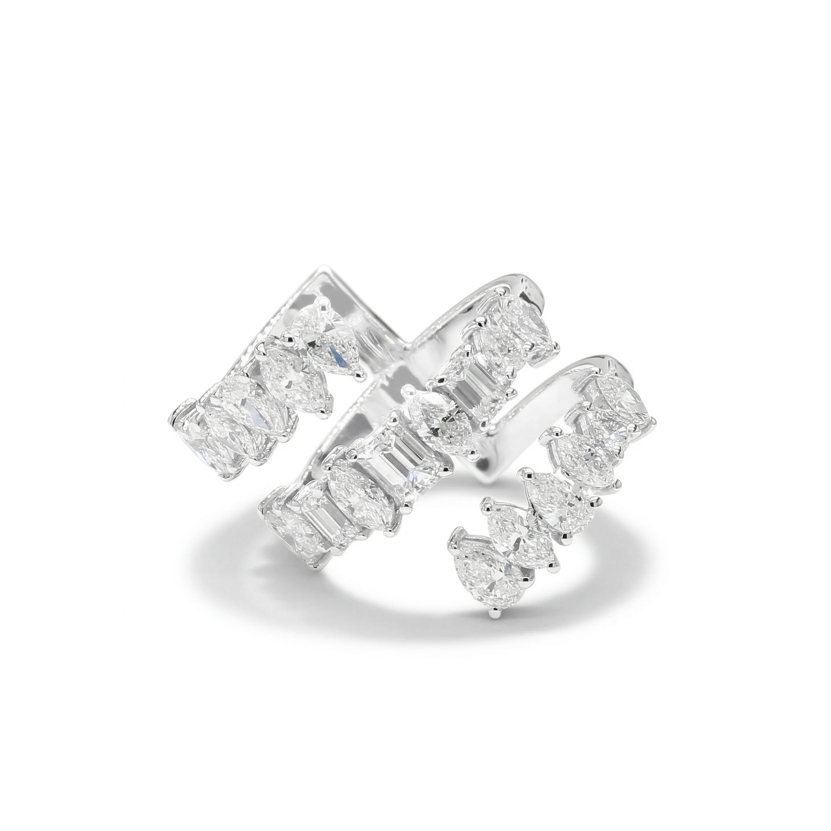 Natural Multi-Shape Diamond Spiral Ring product image 1