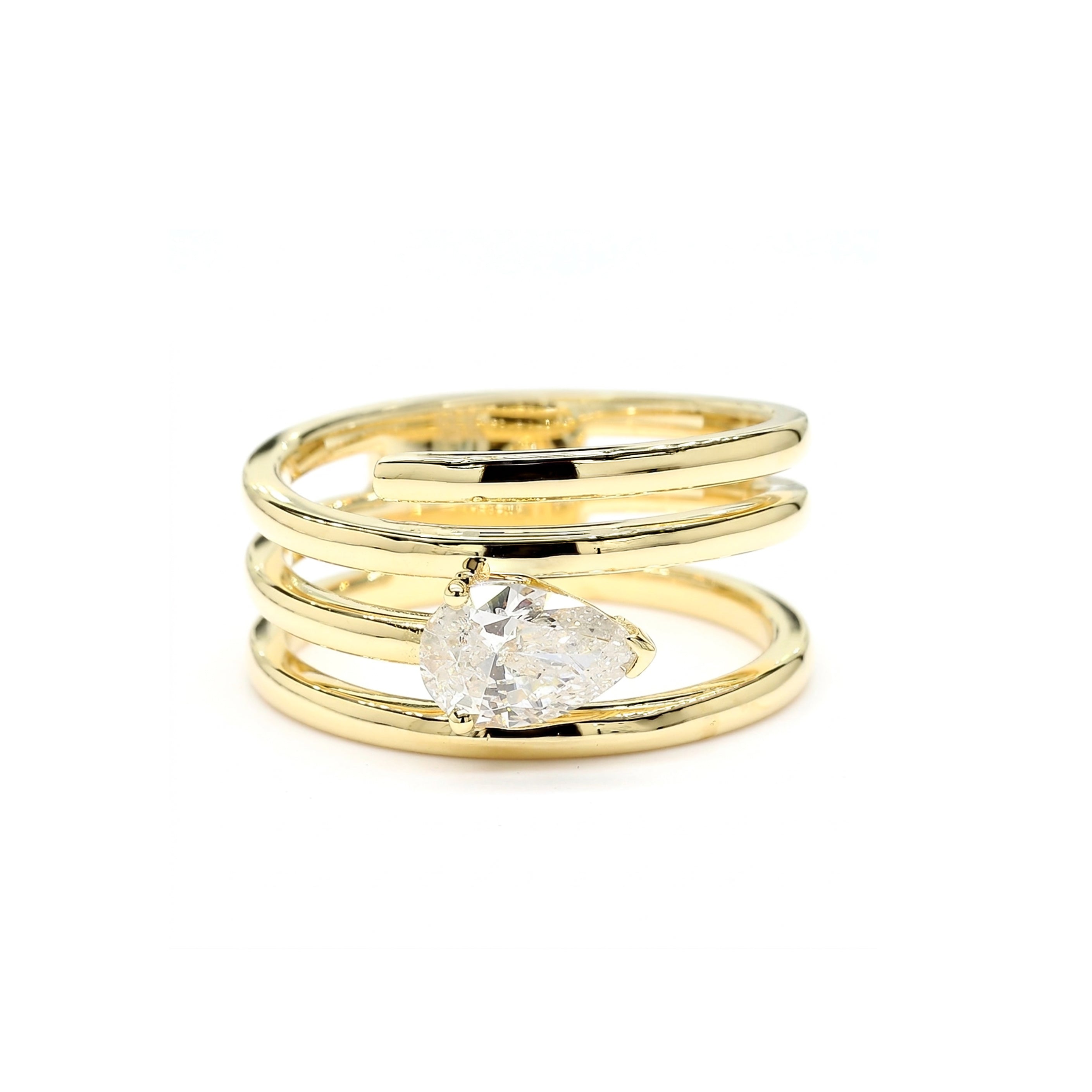 Natural Pear Diamond Spiral Ring product image 1