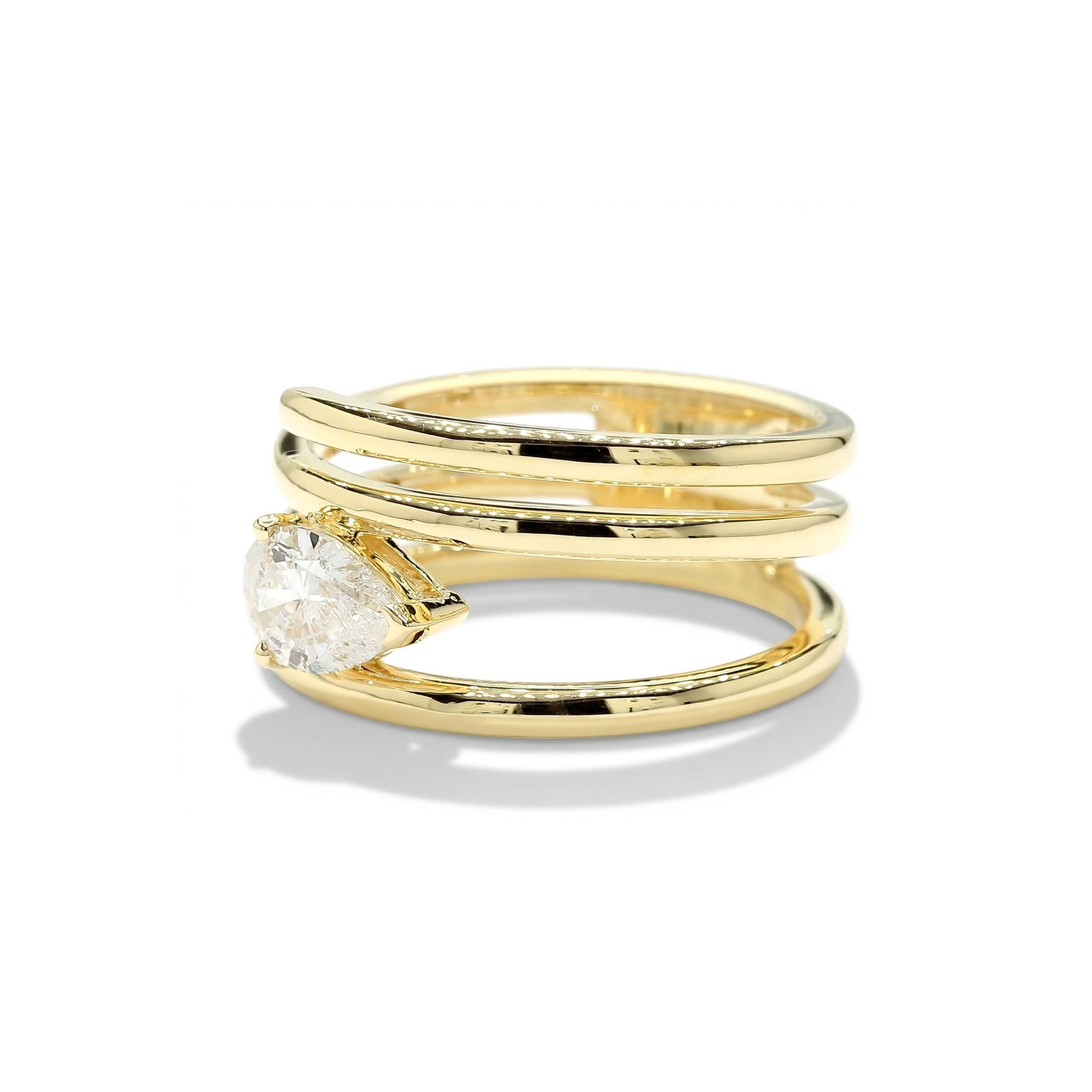 Natural Pear Diamond Spiral Ring product image 2