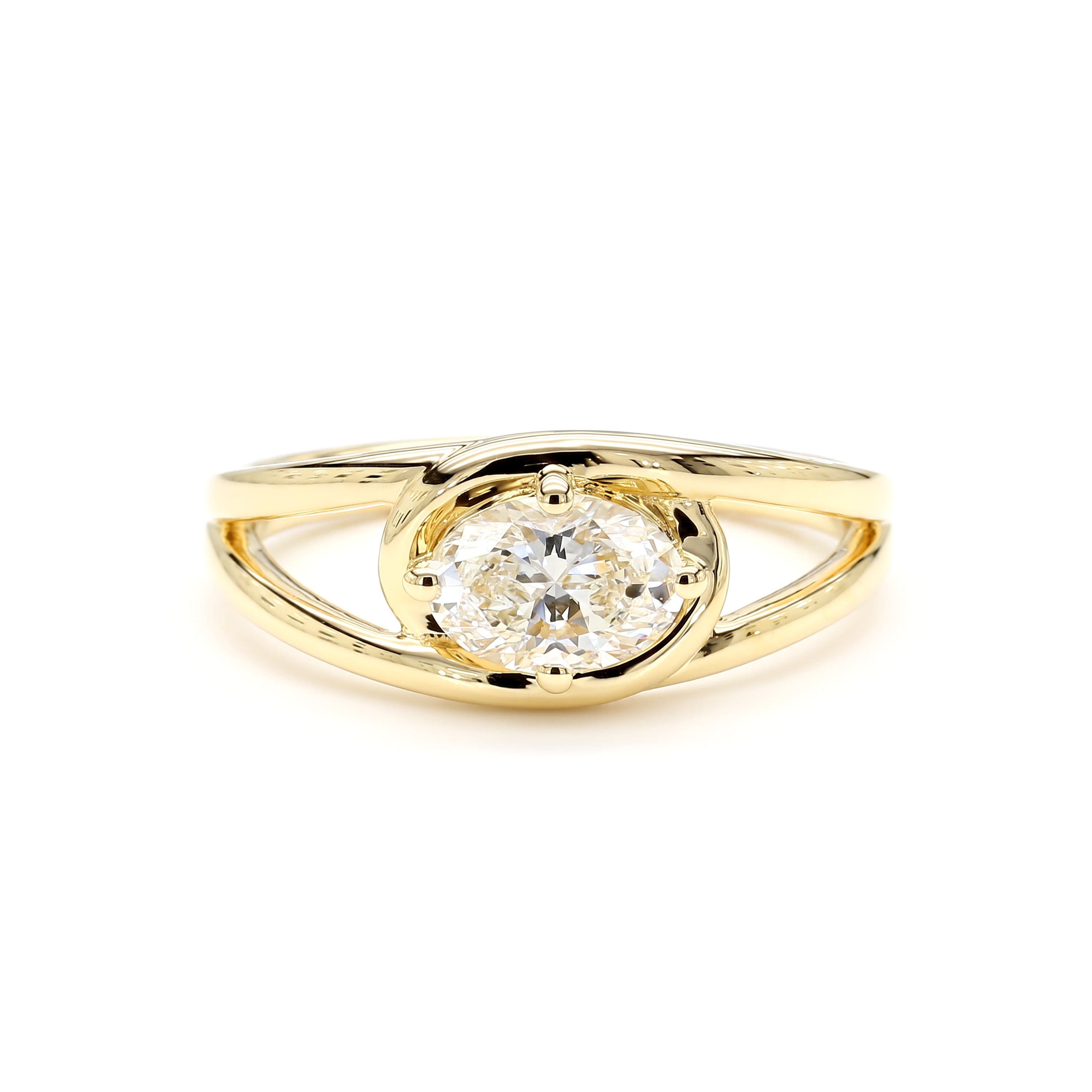 Natural White Oval Diamond Ring