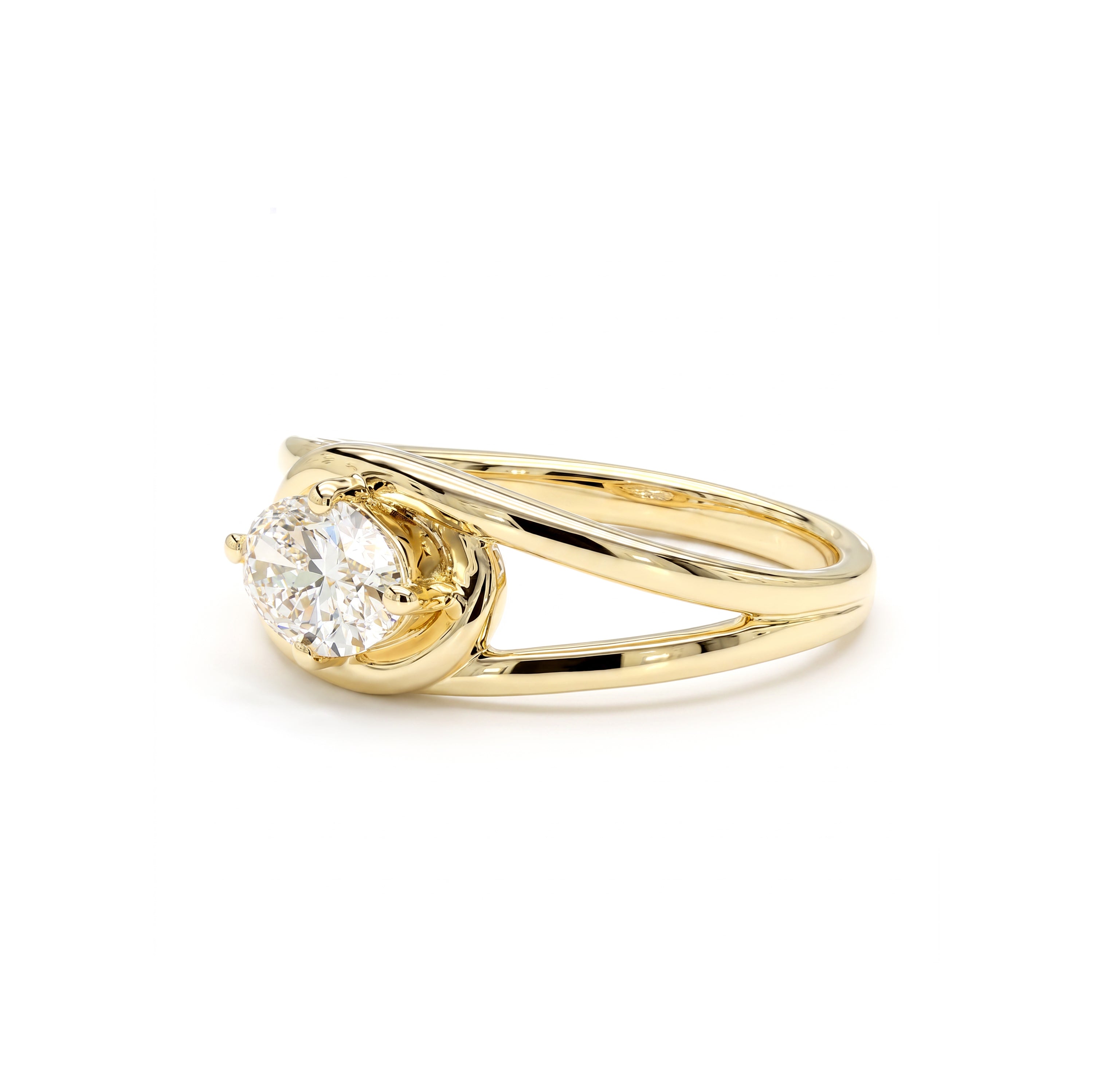 Natural White Oval Diamond Ring