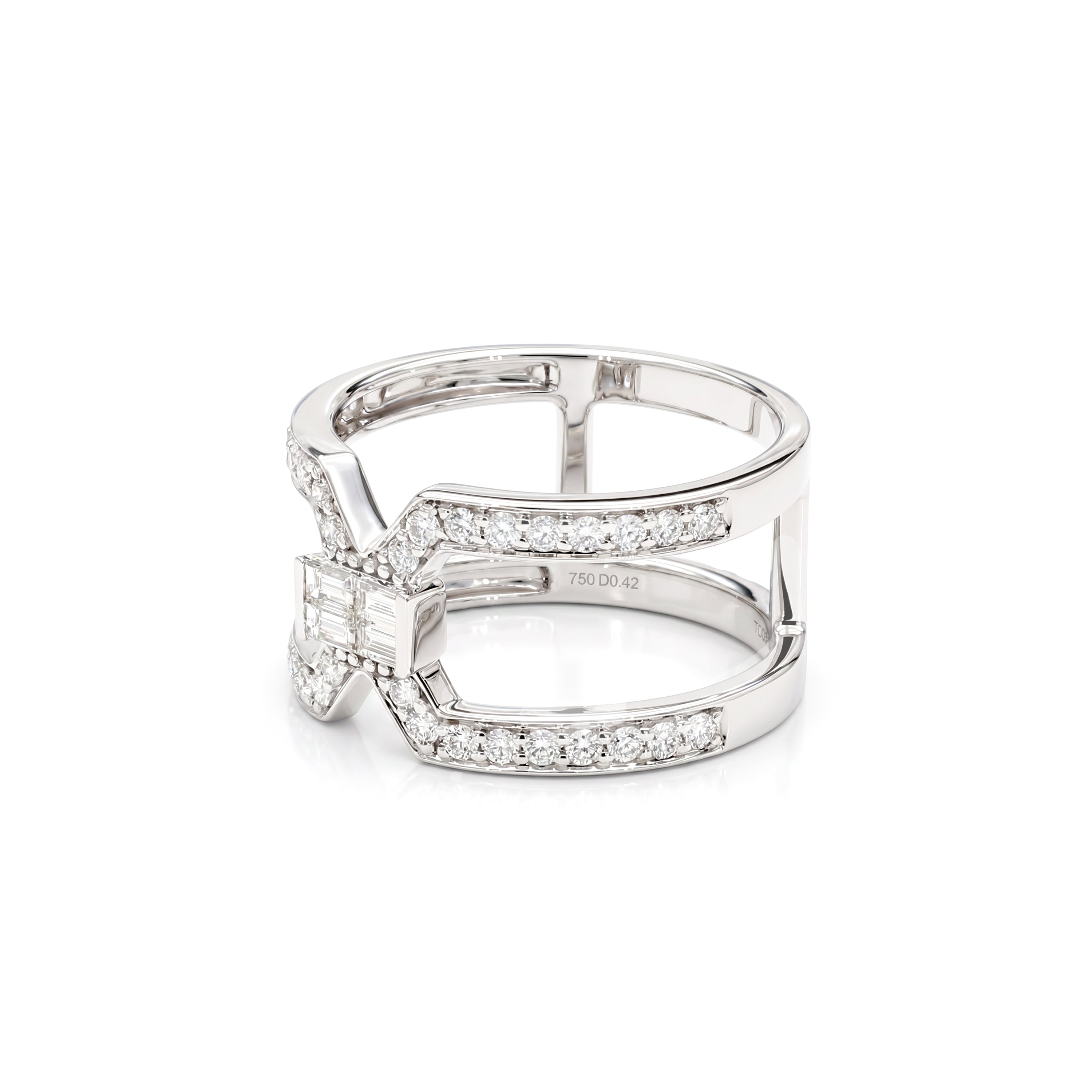 Natural Baguette Diamond X RING