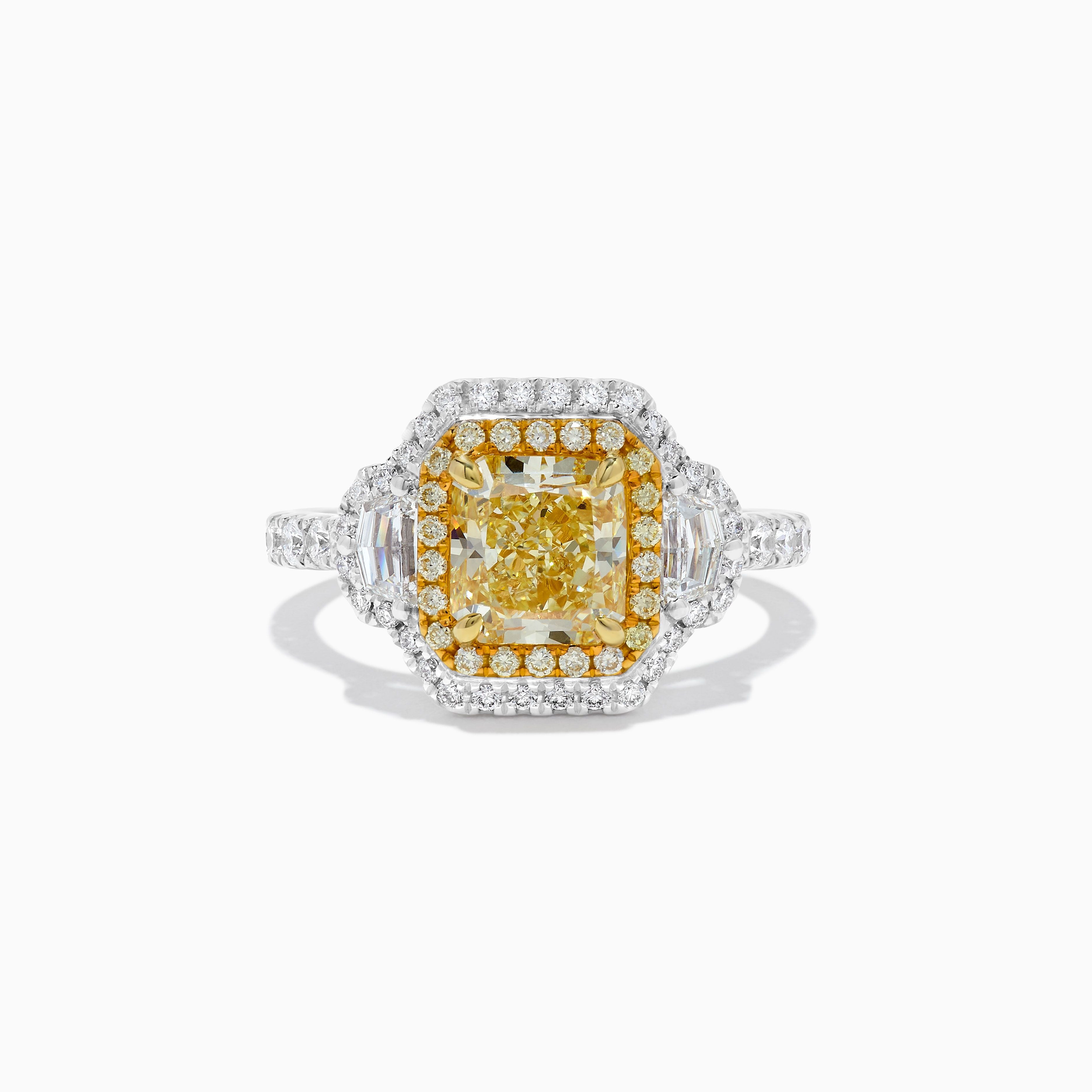 GIA Yellow Radiant Cut & White Diamond Ring JR2P60GH