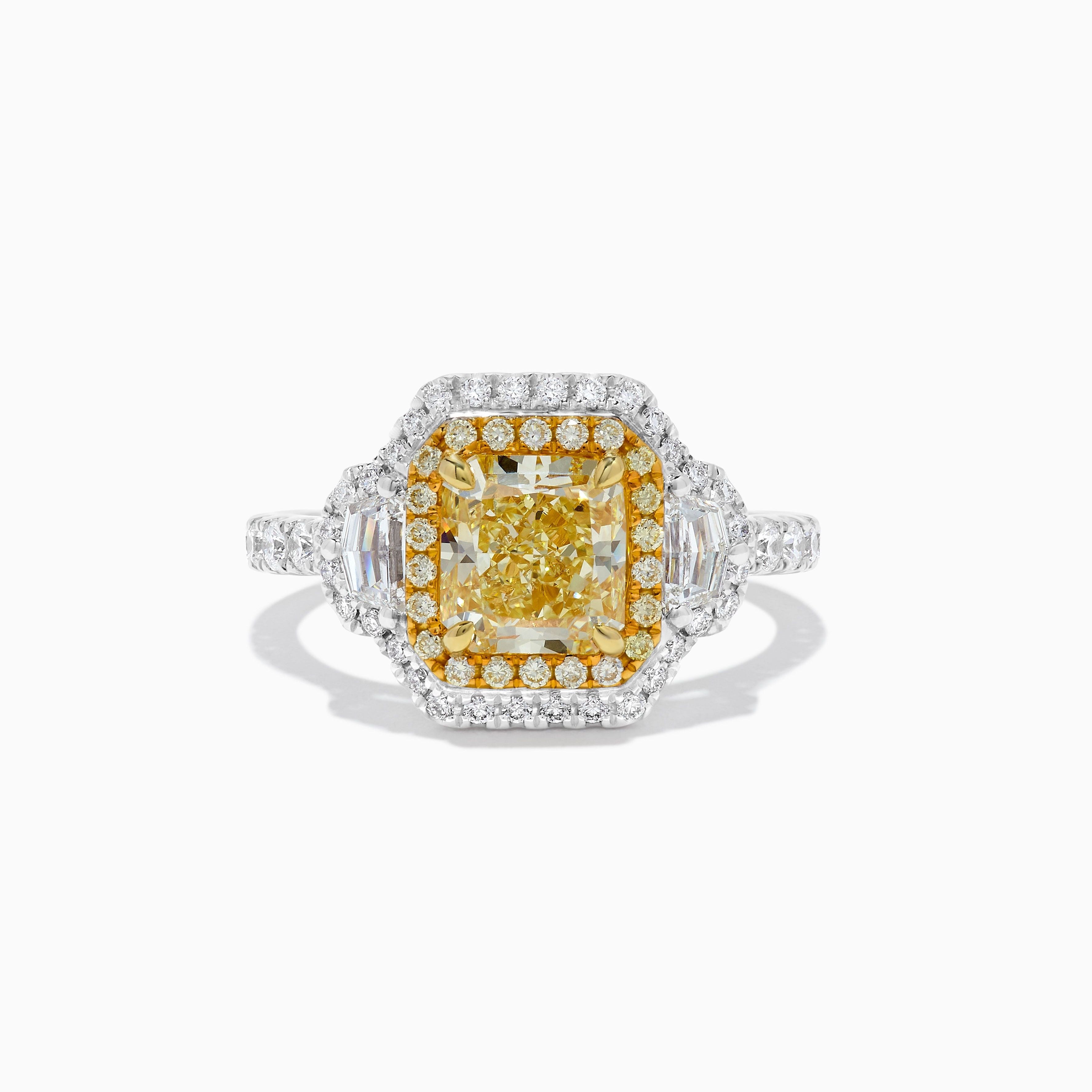 Natural Yellow Radiant Diamond Ring GIA Certified product image 1