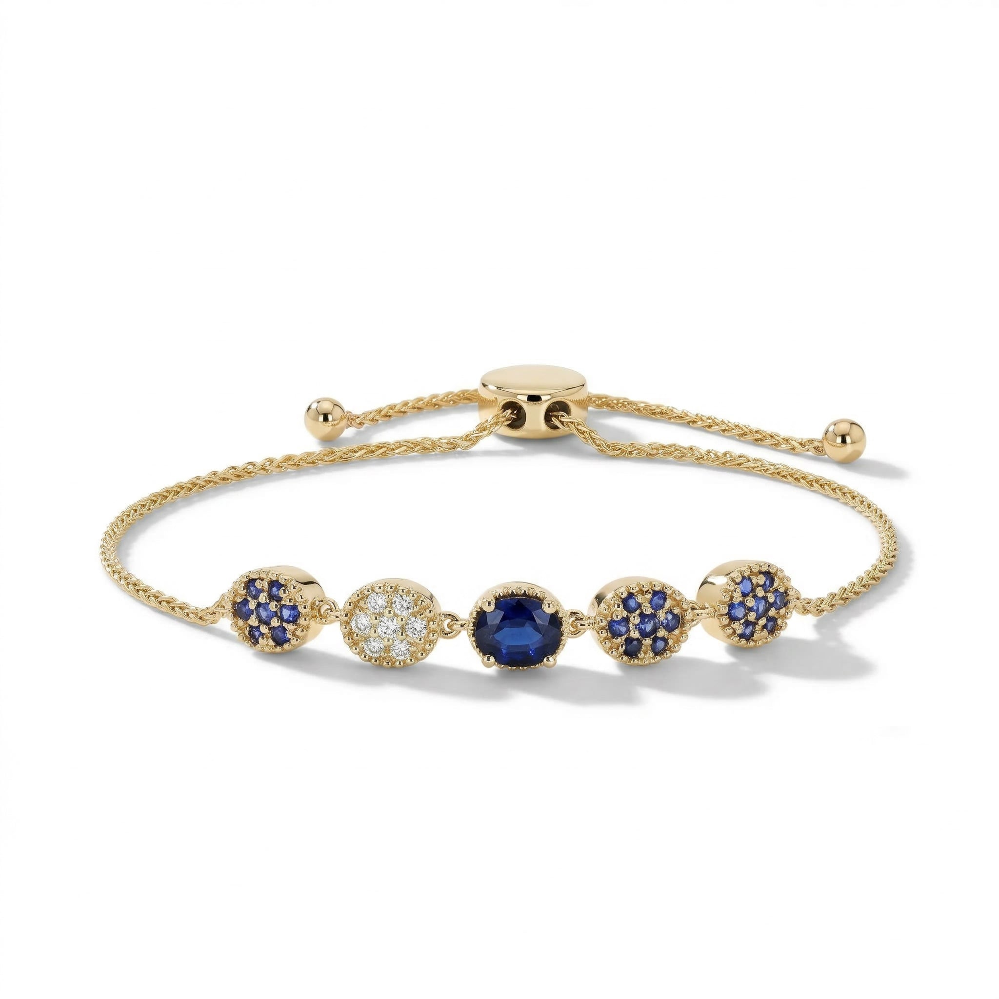 Natural Sapphire & Diamond Bolo Bracelet product image 1