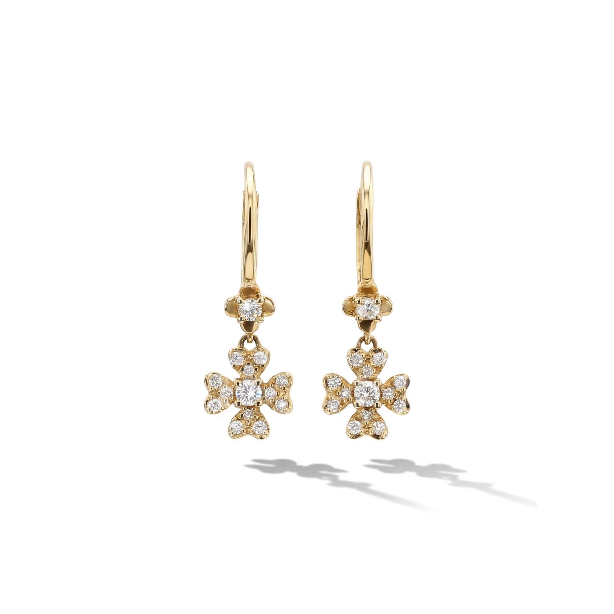 Natural Diamond Double Flower Earrings product image 1