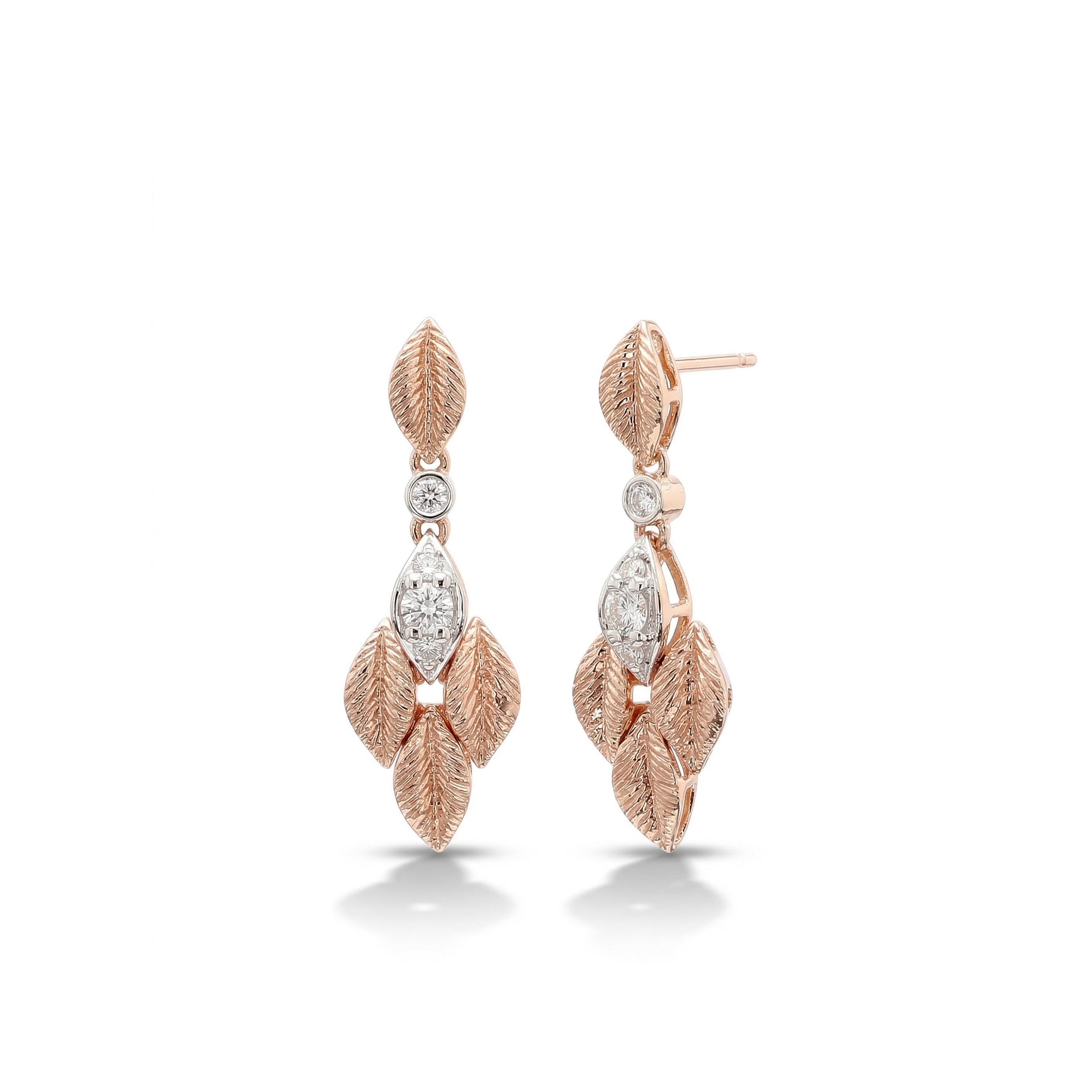 Natural Diamond Feather Drop Earrings product image 2