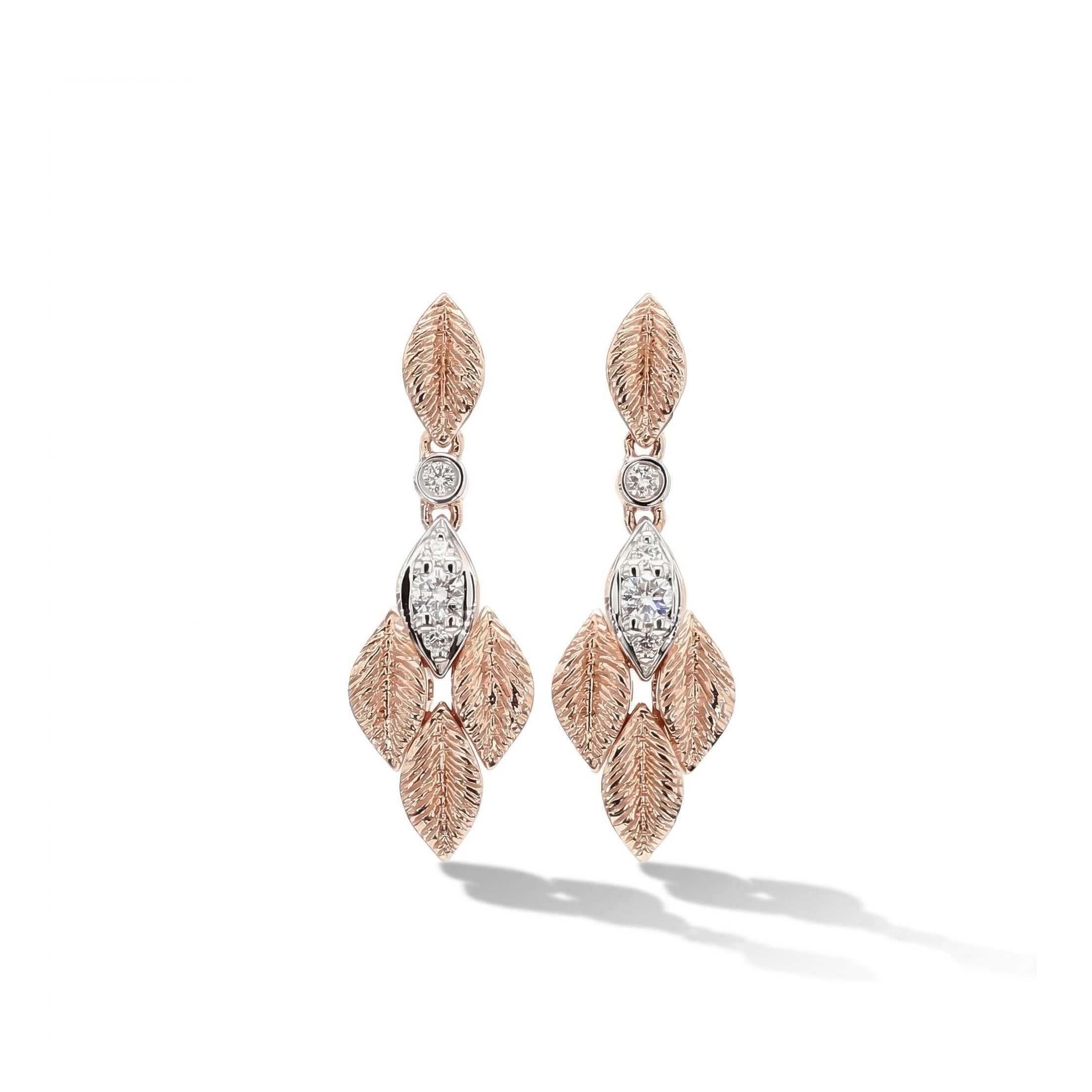 Natural Diamond Feather Drop Earrings product image 1