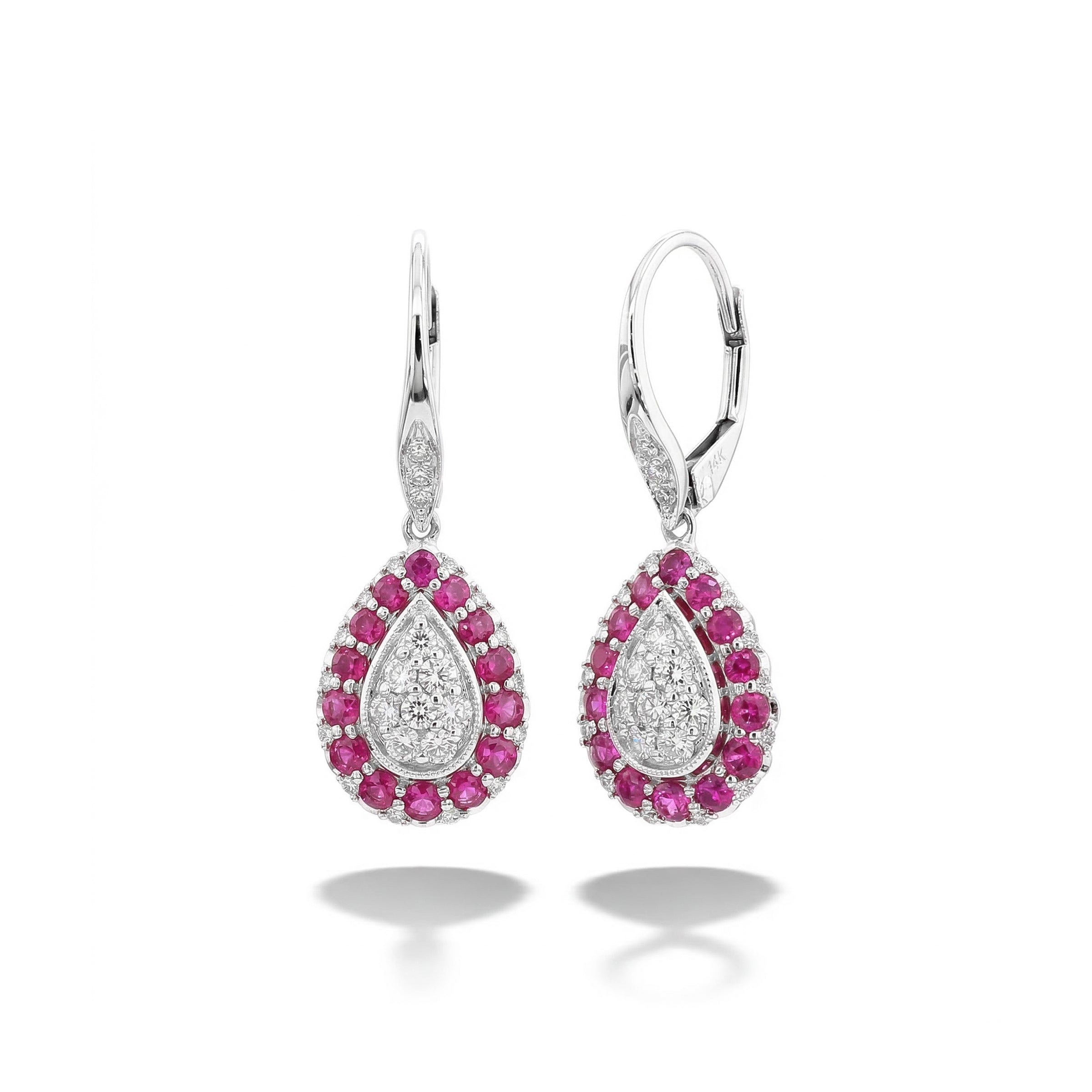 Natural Ruby & Diamond Drop Earring product image 1