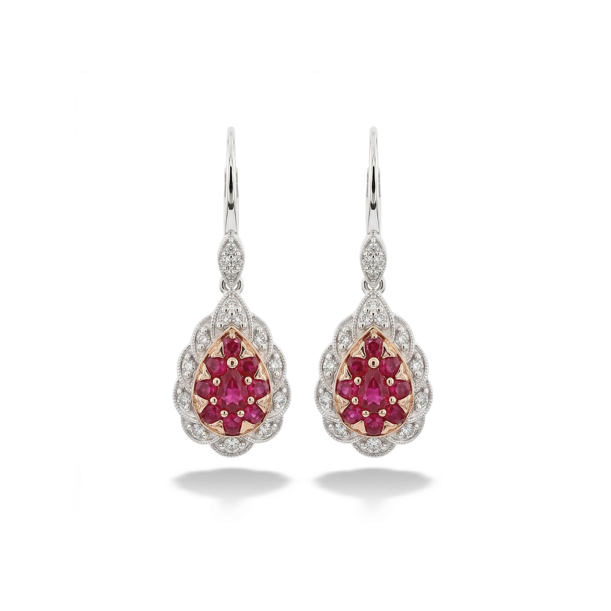 Natural Ruby & Diamond Drop Earrings product image 1