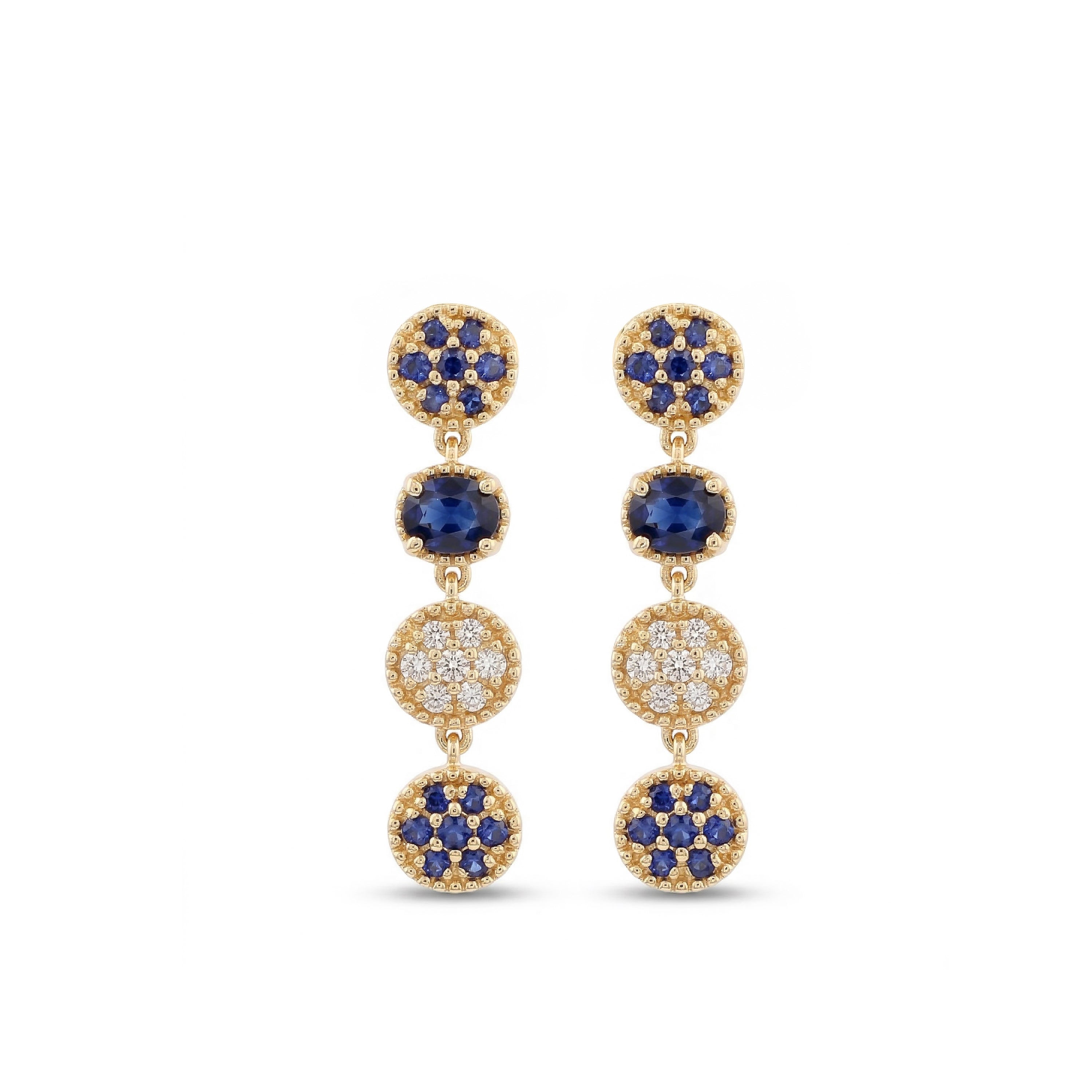 Natural Sapphire & Diamond Drop Earrings product image 1