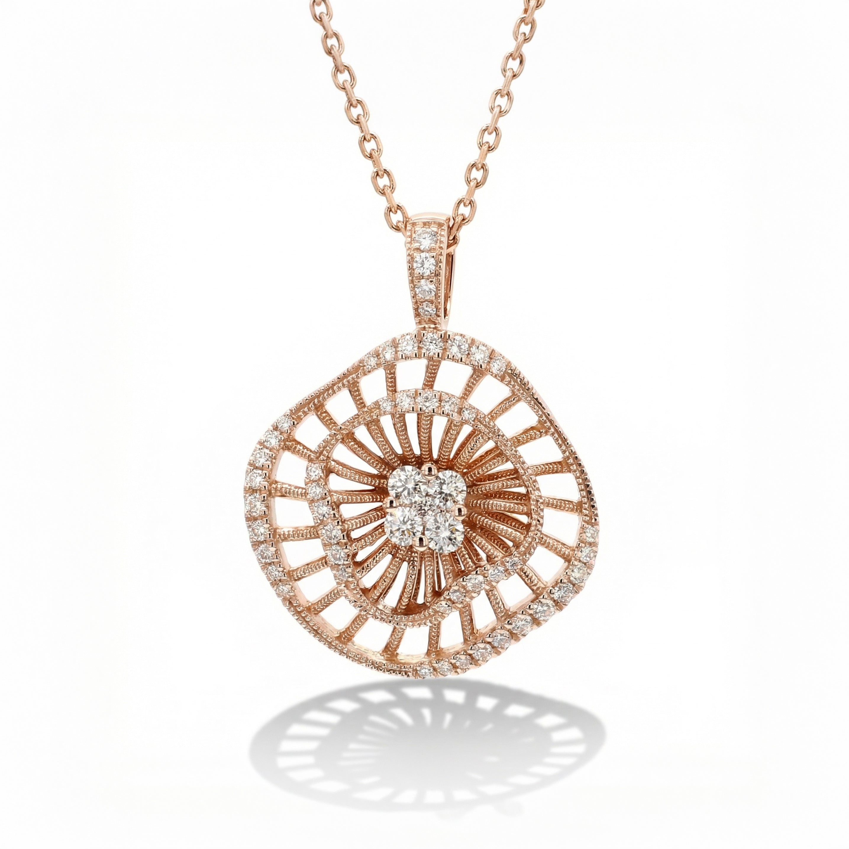 Natural Diamond Rose Gold Starburst Necklace product image 1
