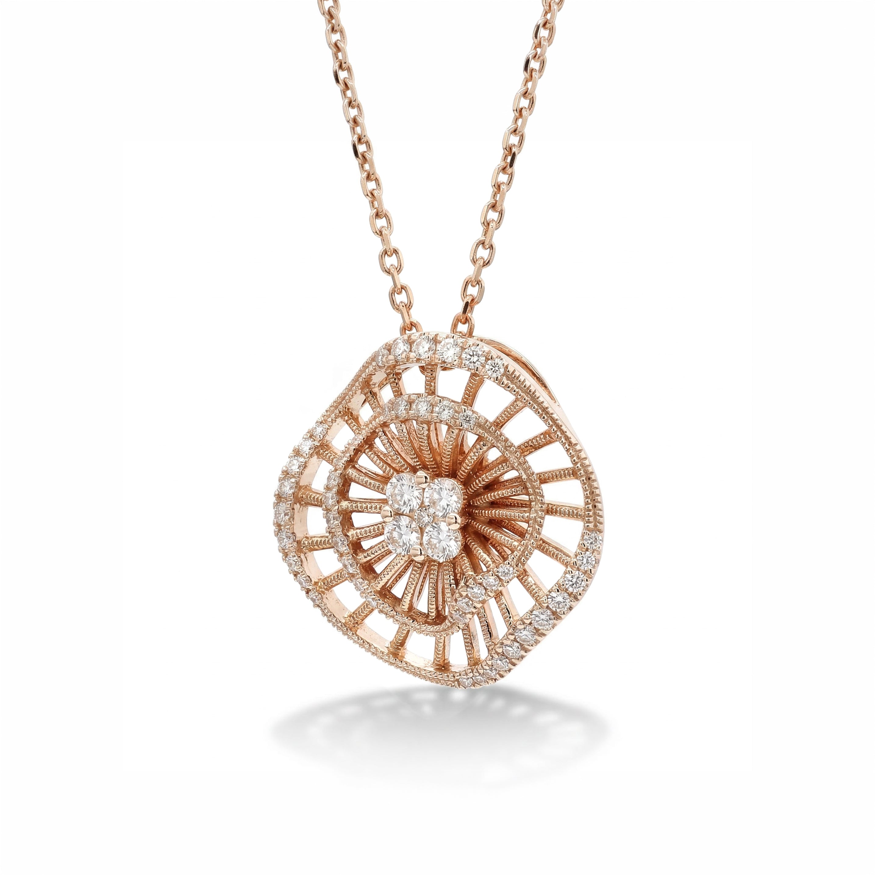 Natural Diamond Rose Gold Starburst Necklace product image 2