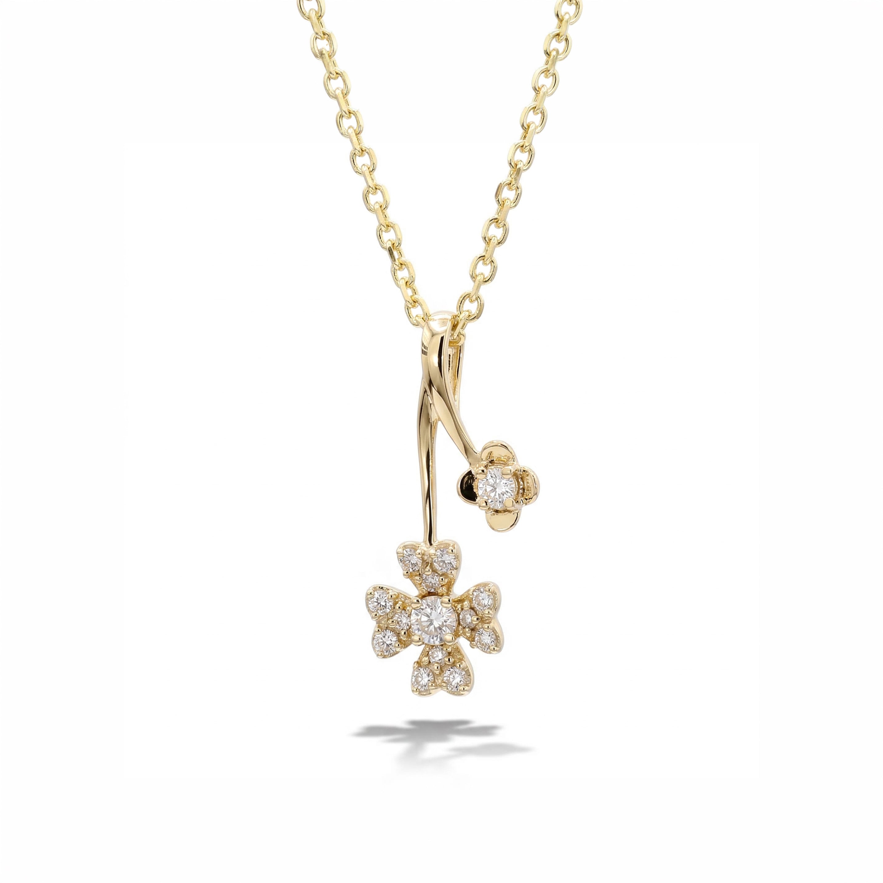 Natural Diamond Double Flower Necklace product image 1
