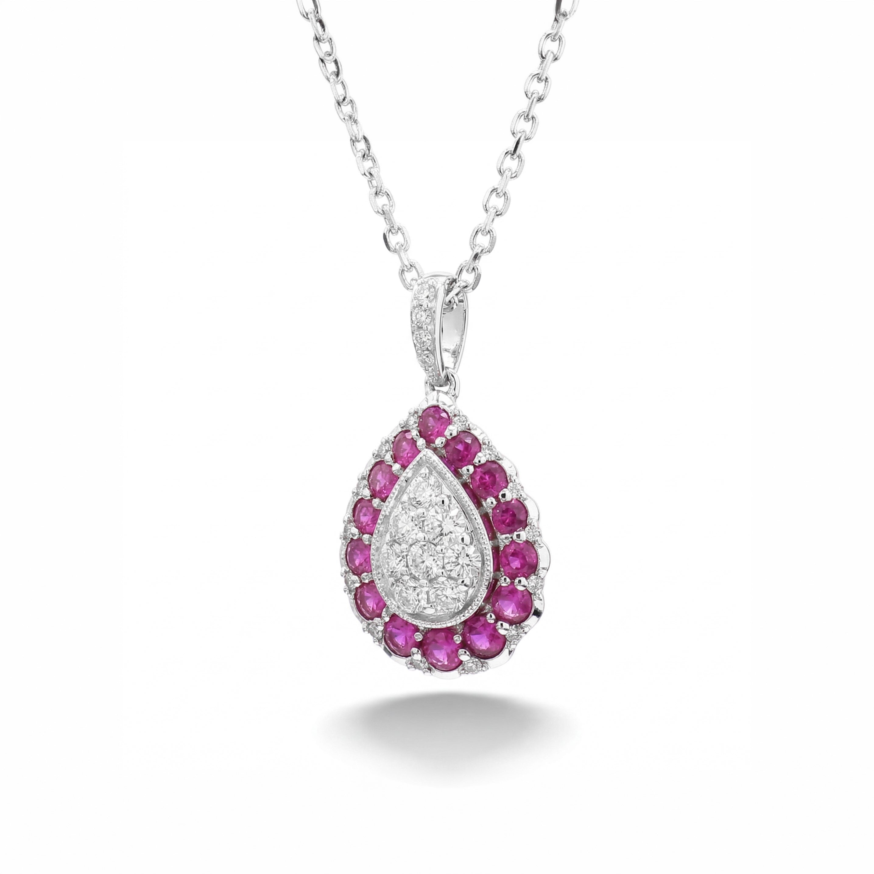 Natural Ruby & Diamond Drop Pendant product image 2