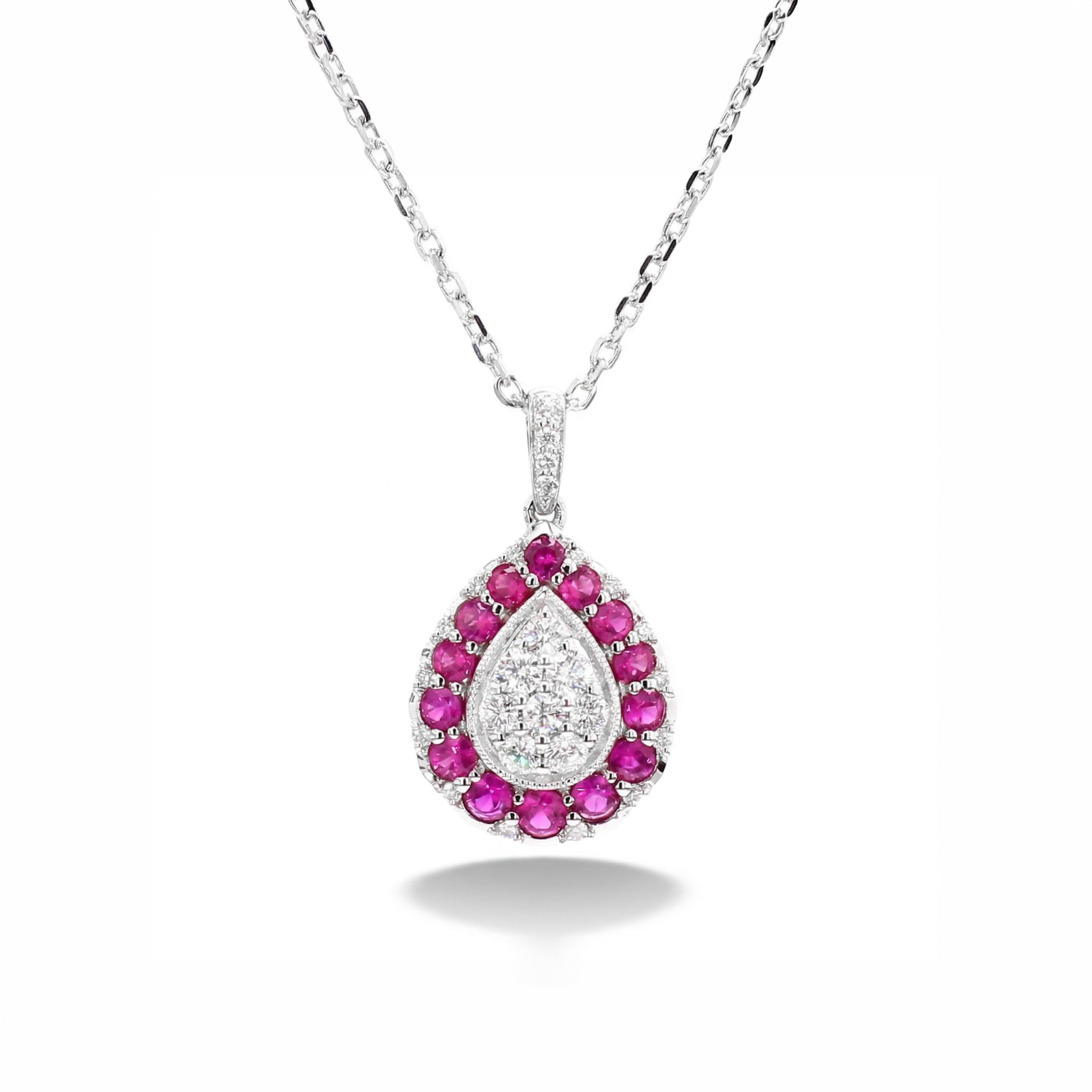 Natural Ruby & Diamond Drop Pendant product image 1