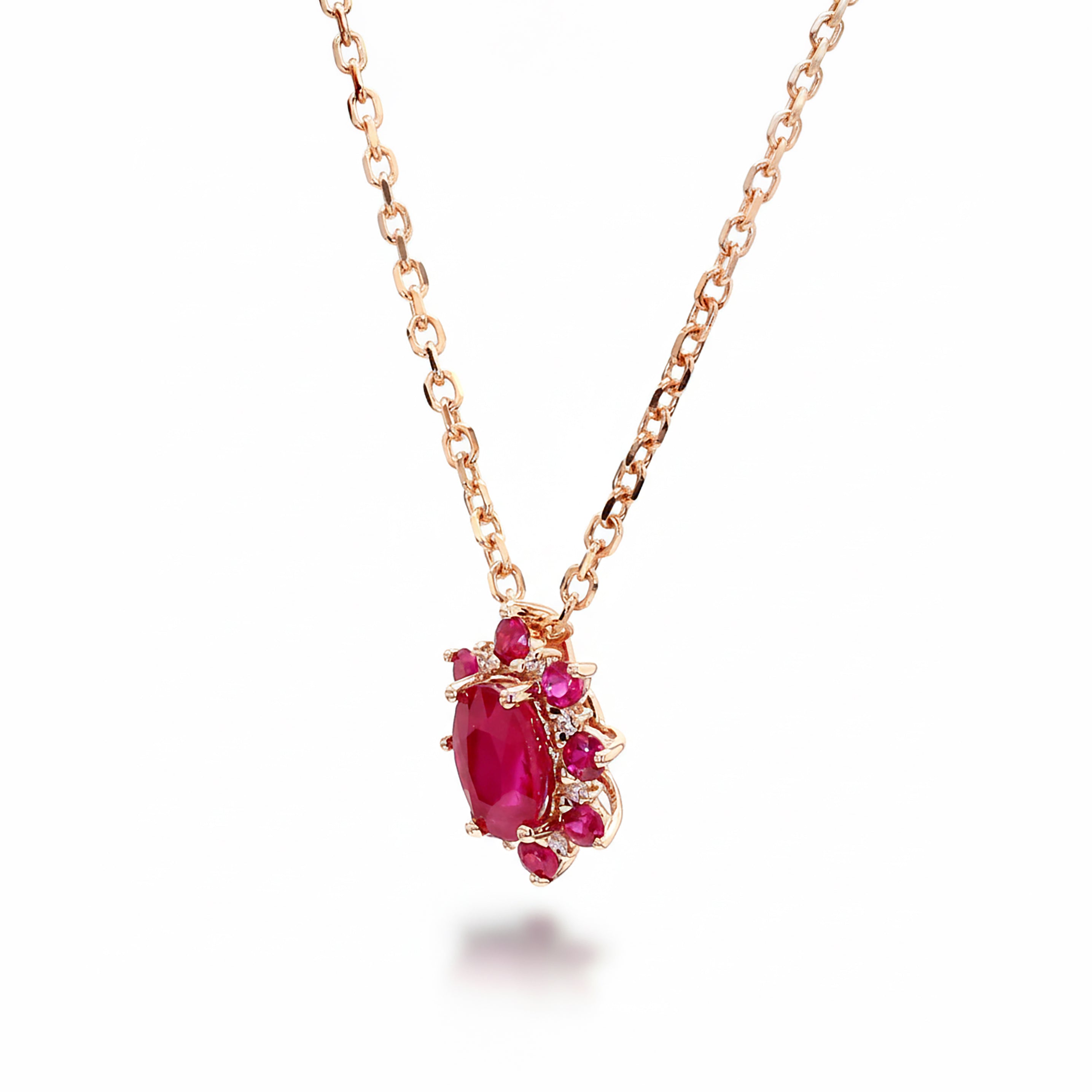 Natural Ruby & Diamond Floral Necklace product image 2