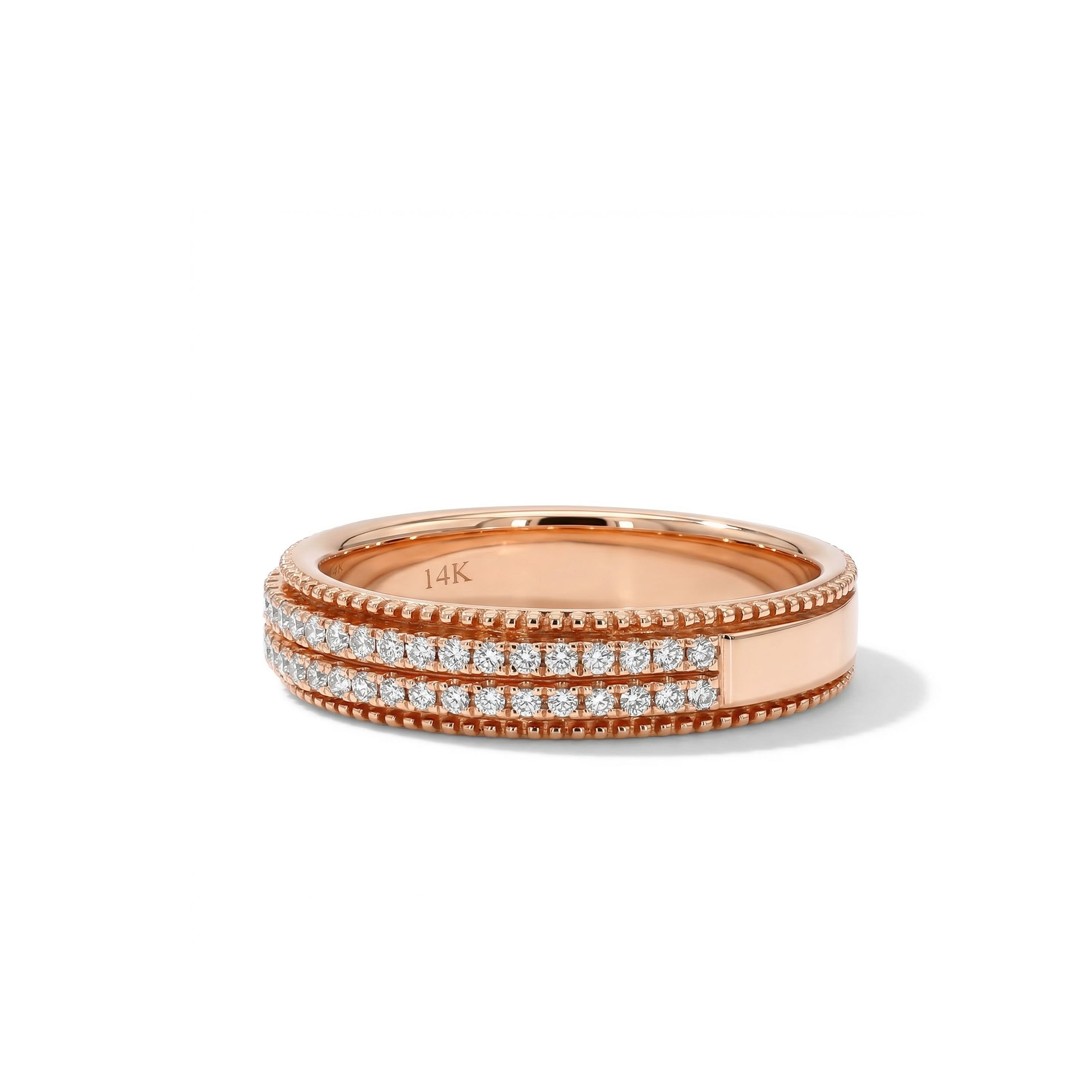 Natural White Diamond Rose Gold Band product image 2