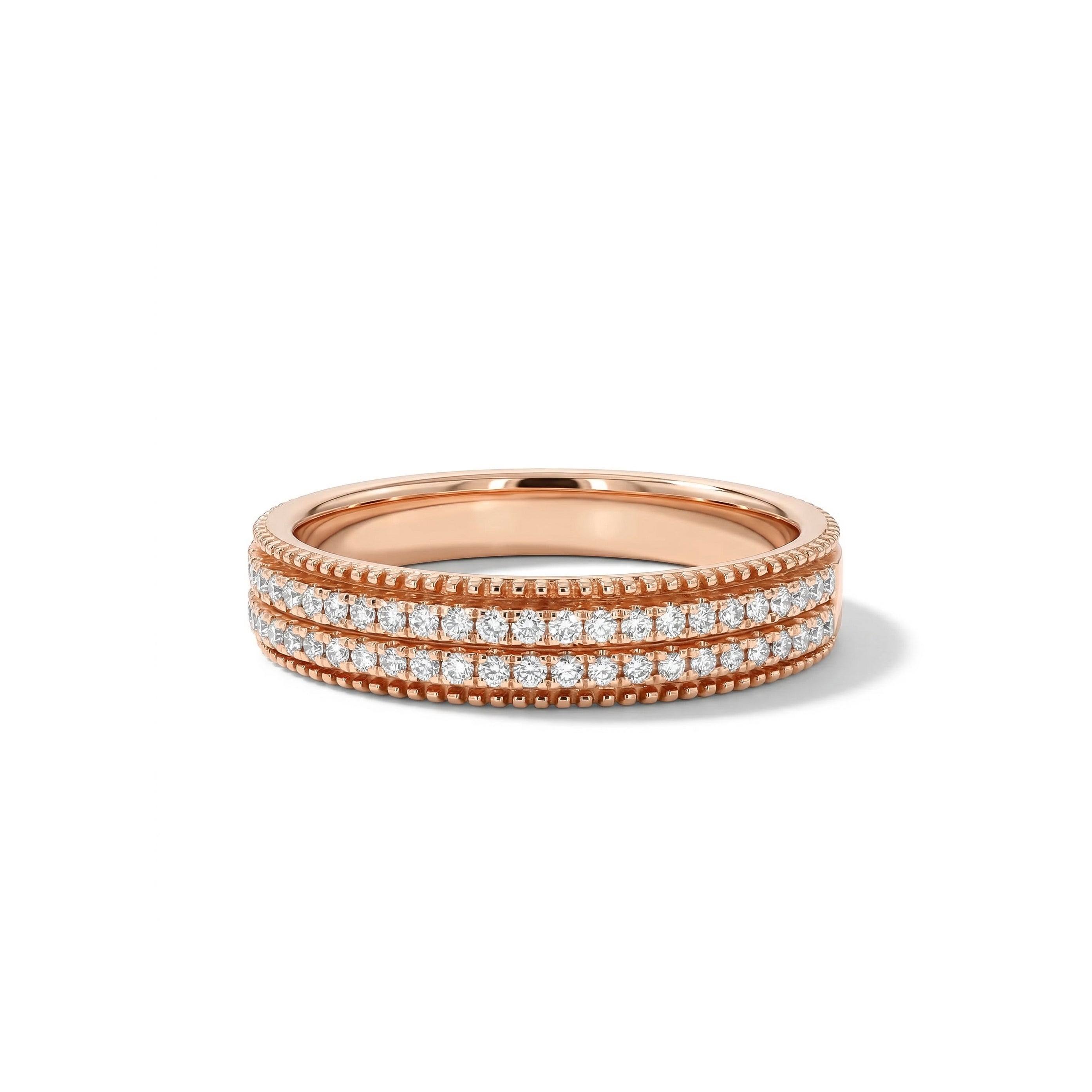 Natural White Diamond Rose Gold Band product image 1