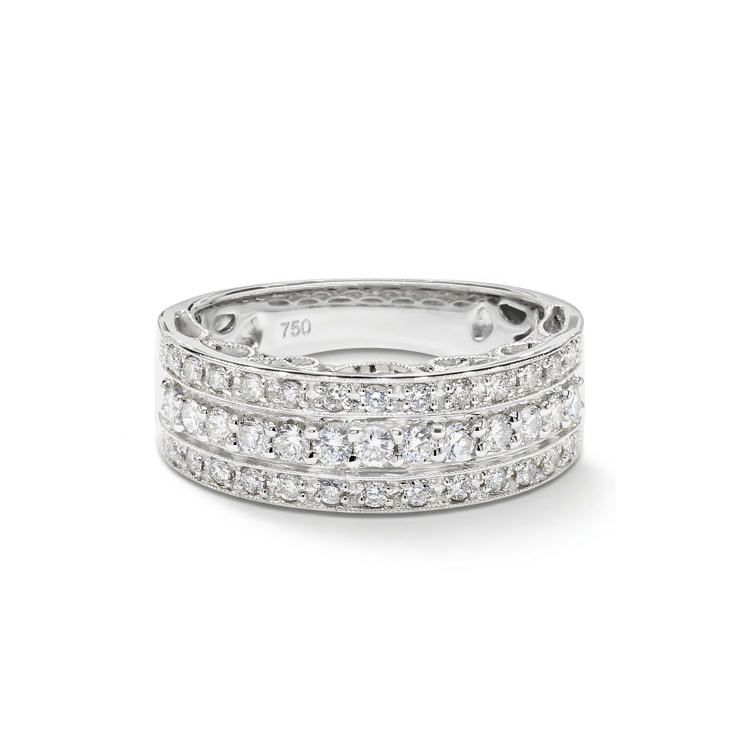 Natural White Diamond Three Rows Band product image 1