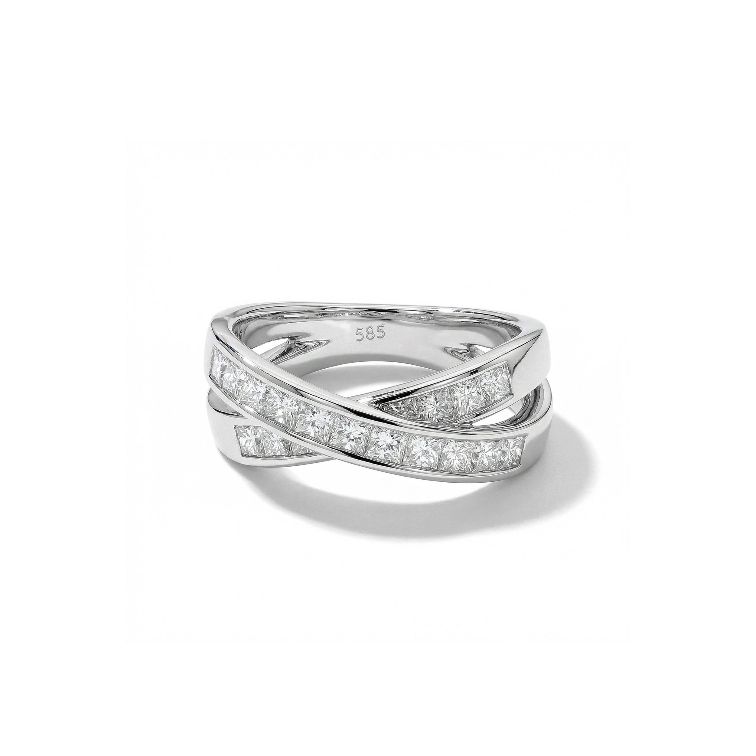 Natural White Princess Diamond Crossover Ring product image 1