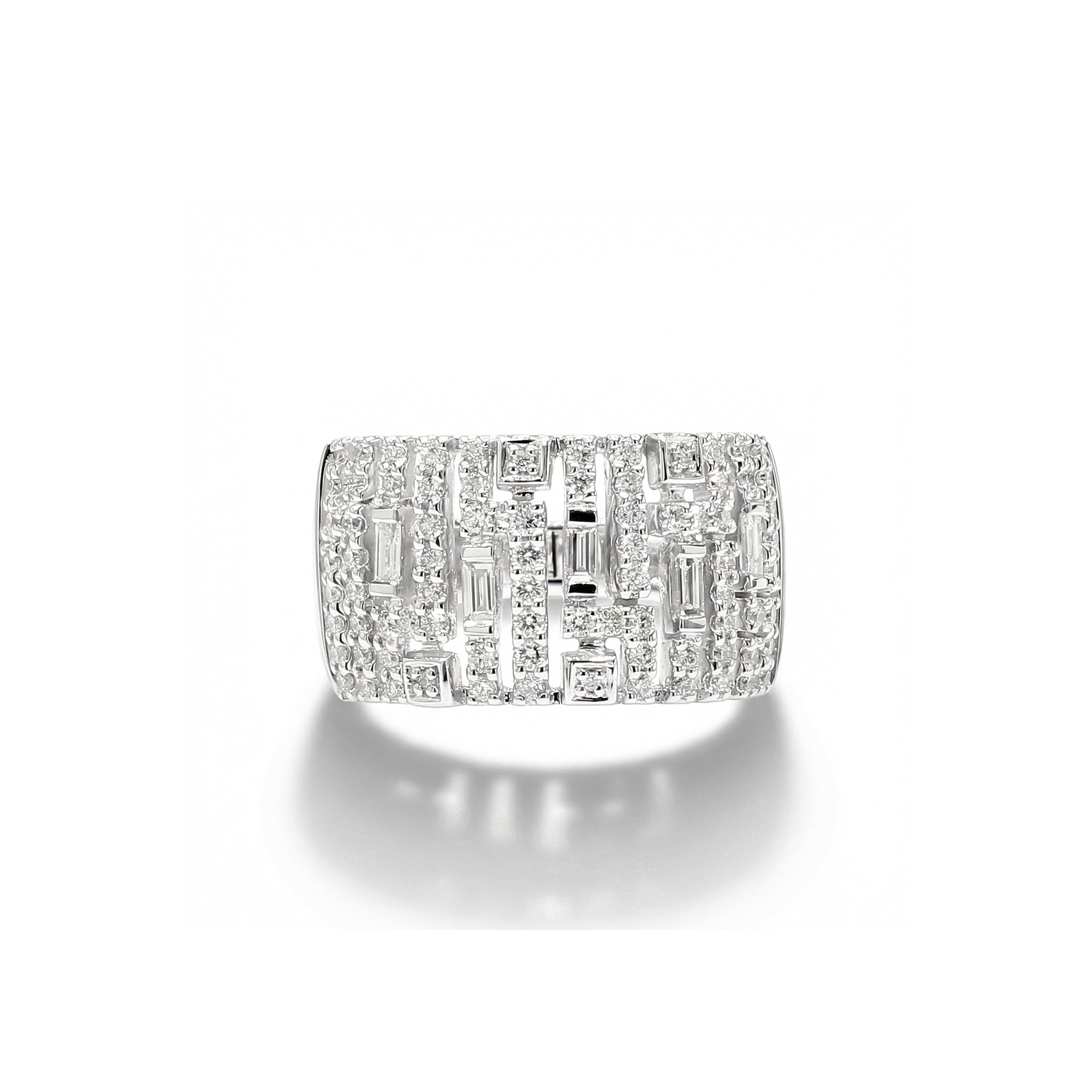 Natural Round & Baguette Diamond Band product image 1