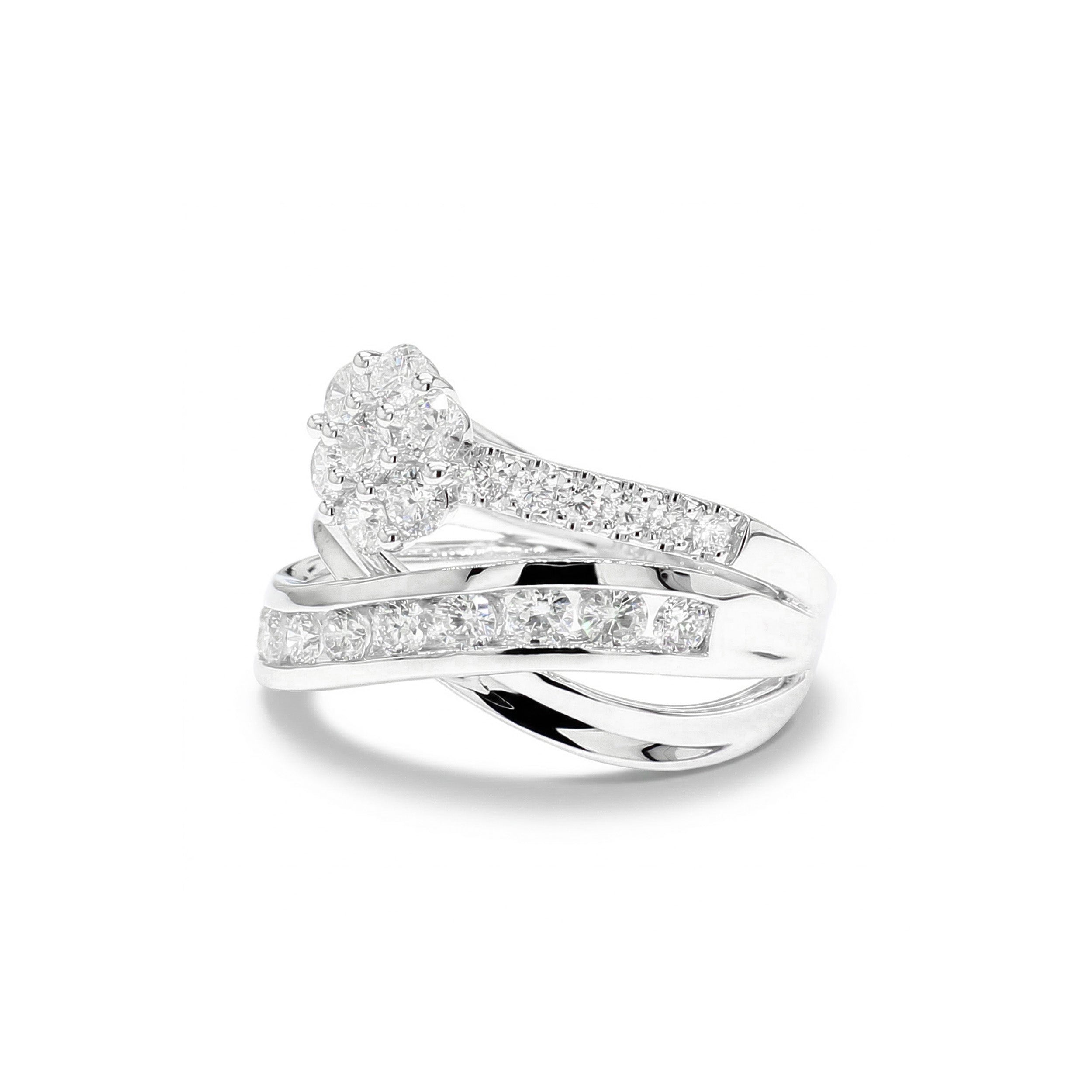 Natural Diamond Floral Crossover Ring product image 2
