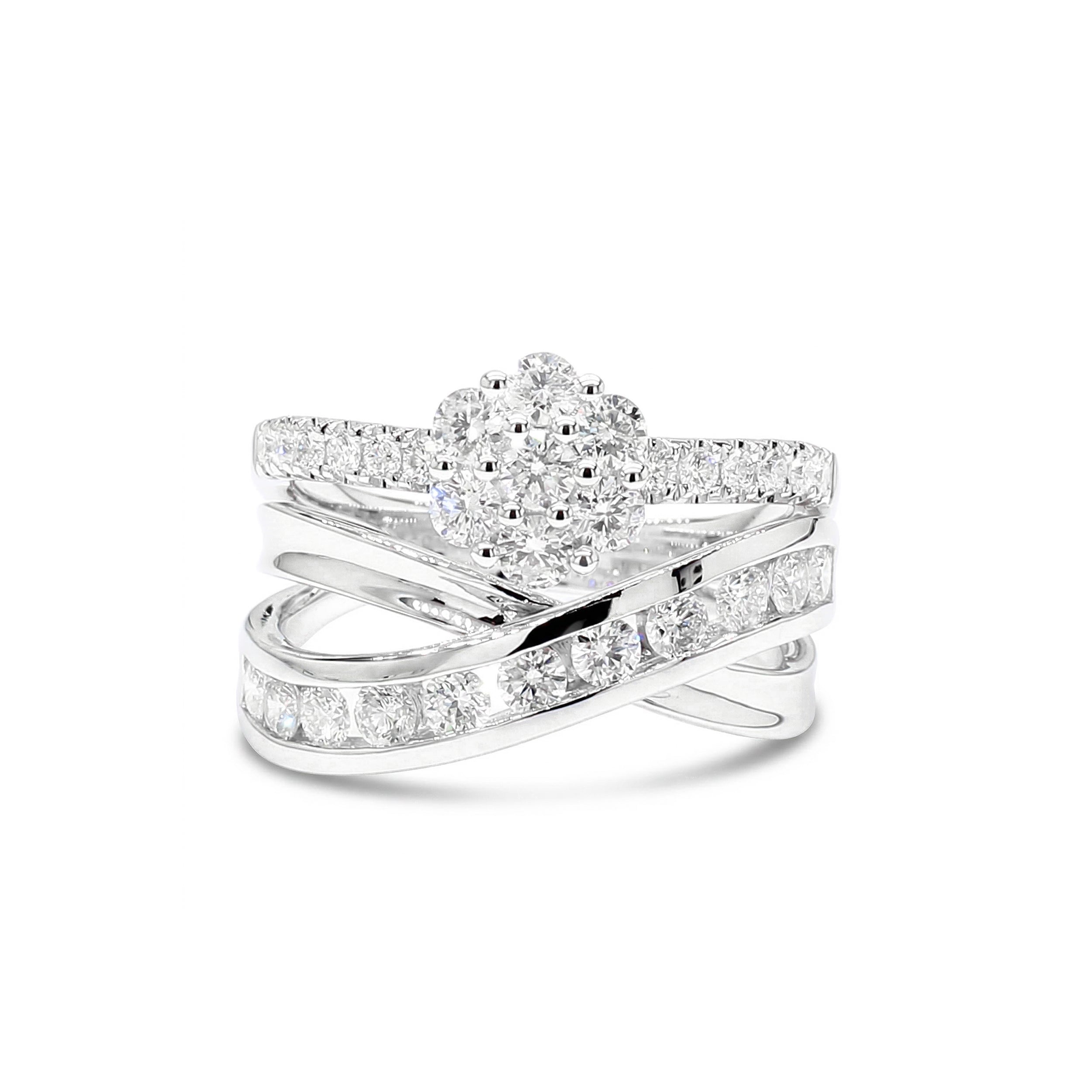 Natural Diamond Floral Crossover Ring product image 1
