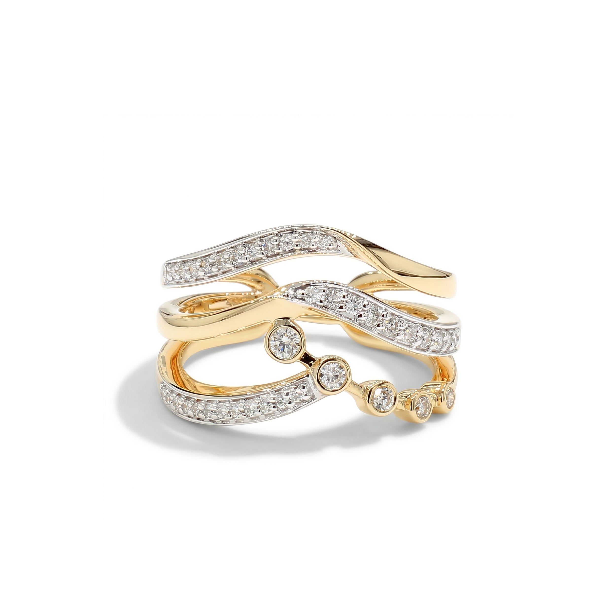 Natural Diamond Crossover Ribbon Ring product image 1