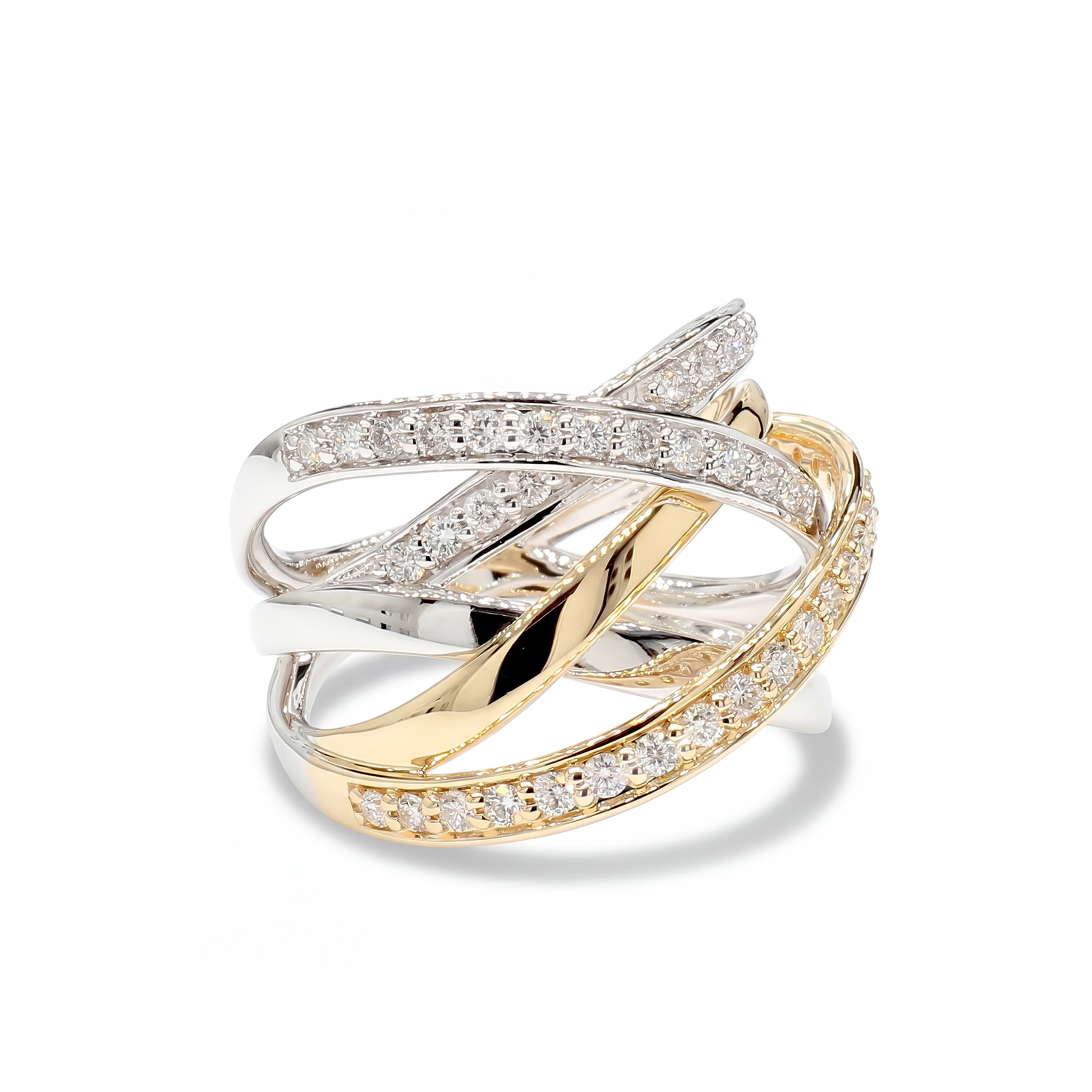 Natural Diamond Crossover Ribbon Ring product image 2