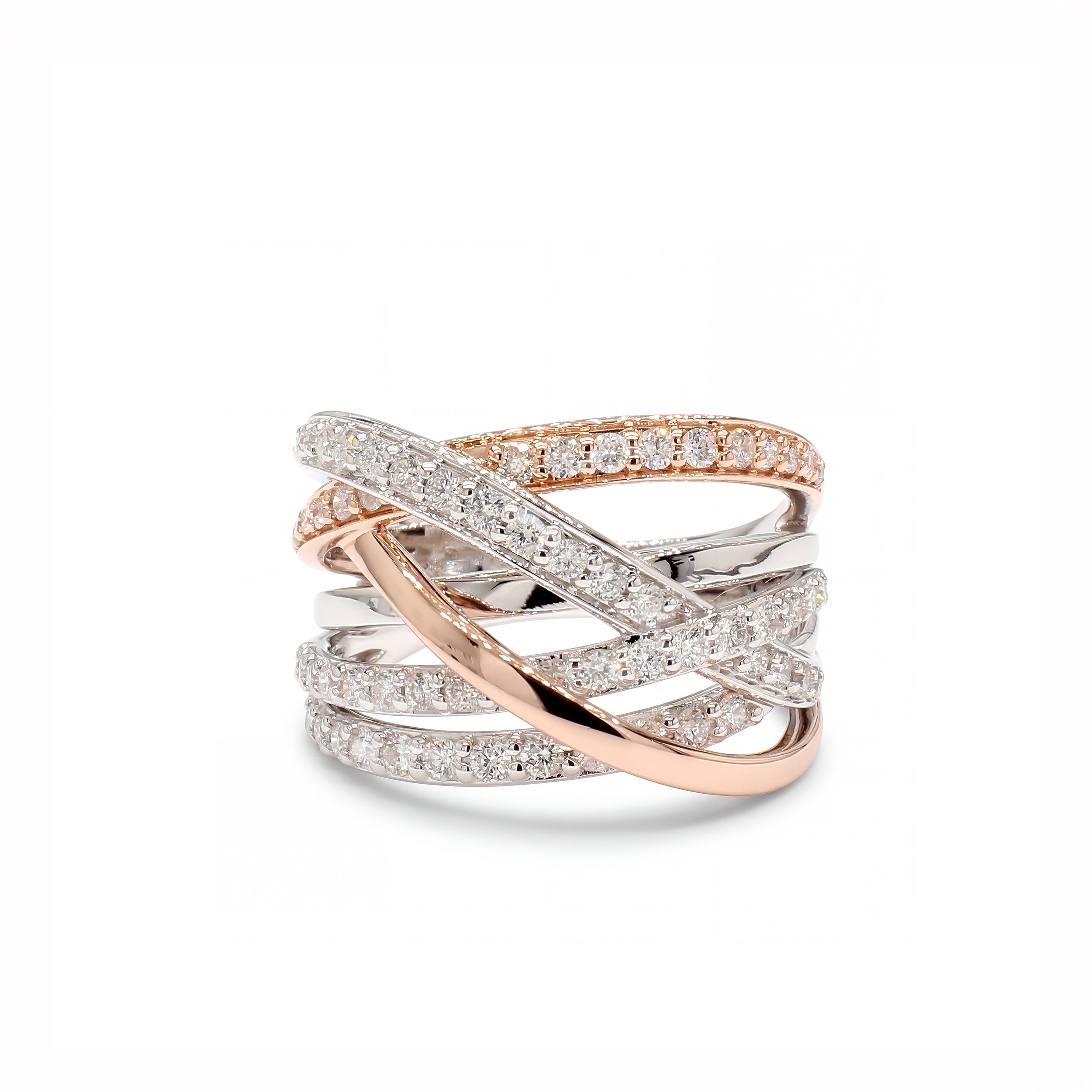 Natural Diamond Crossover Ribbon Ring product image 1
