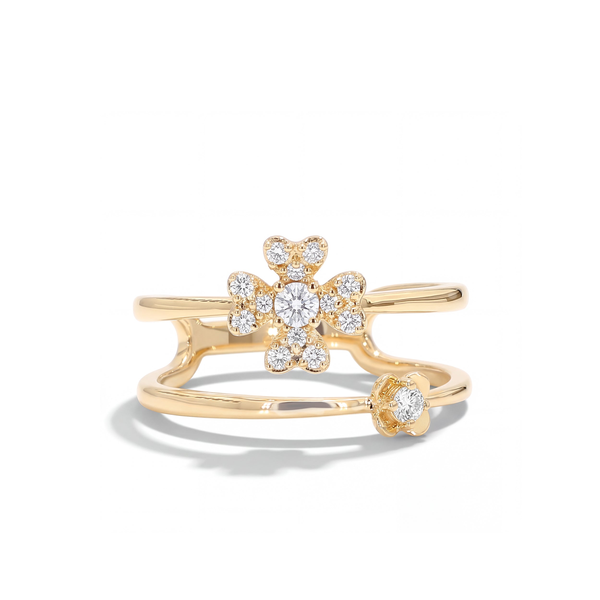 Natural Diamond Double Flower Ring product image 1