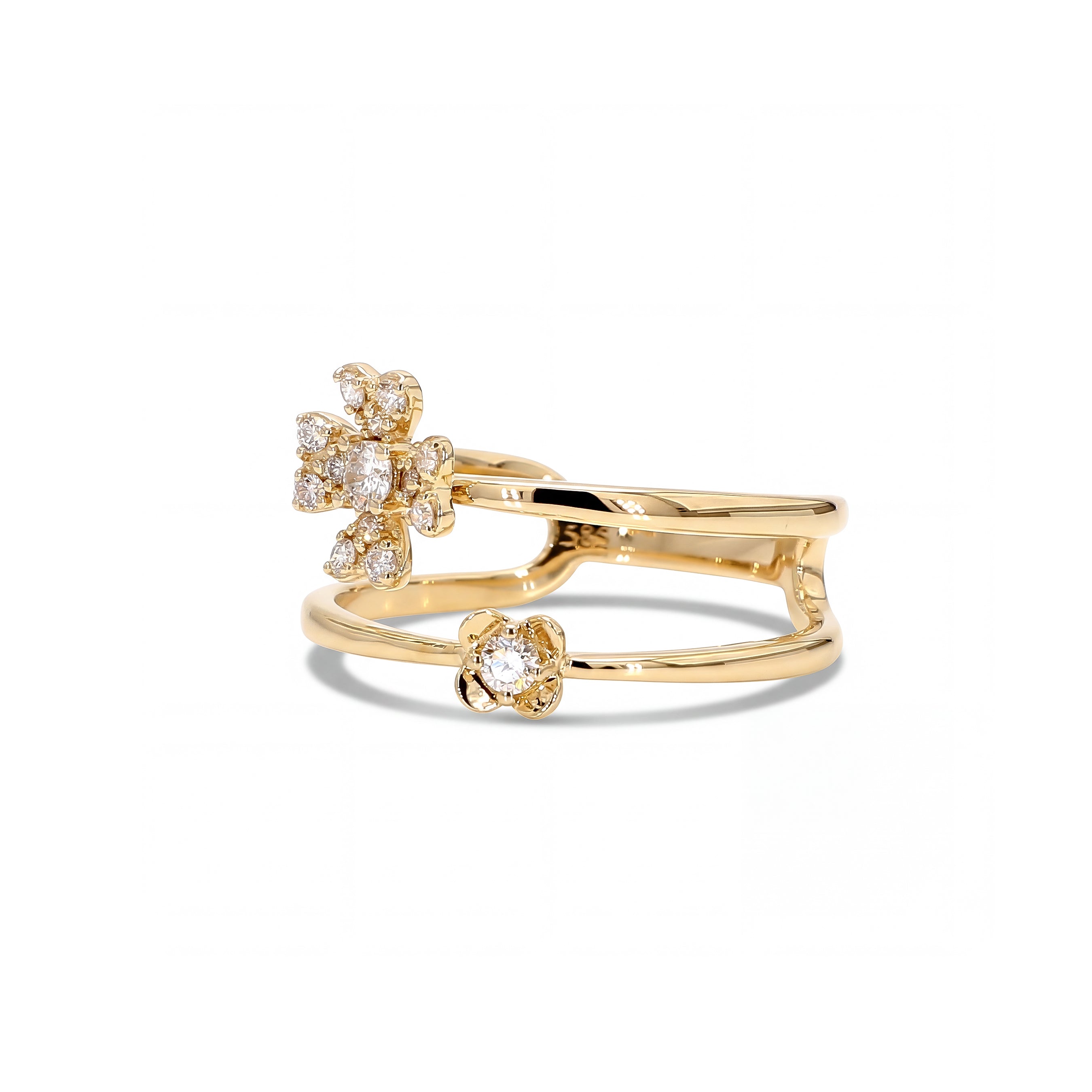 Natural Diamond Double Flower Ring product image 2