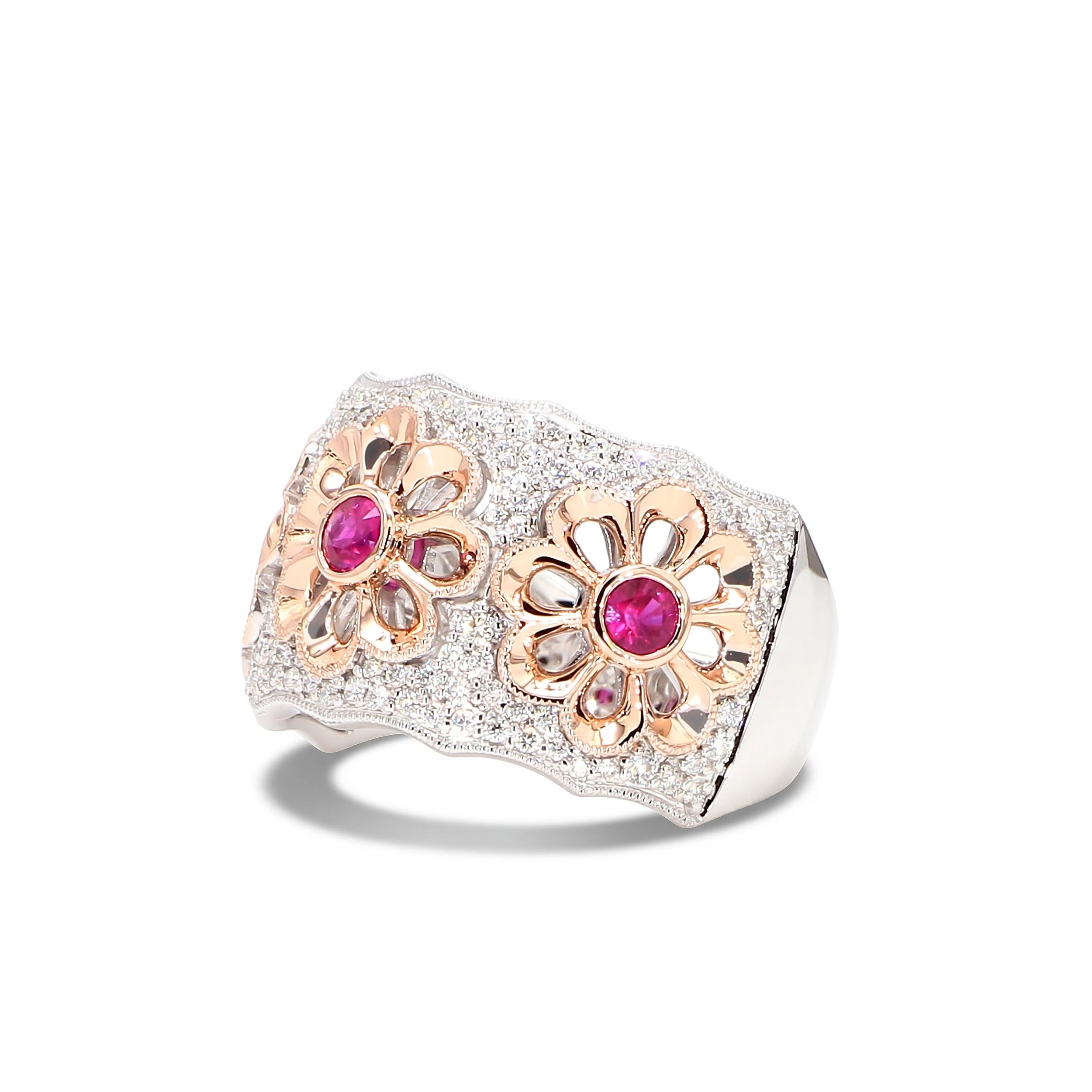 Natural Ruby & Diamond Floral Ring product image 2
