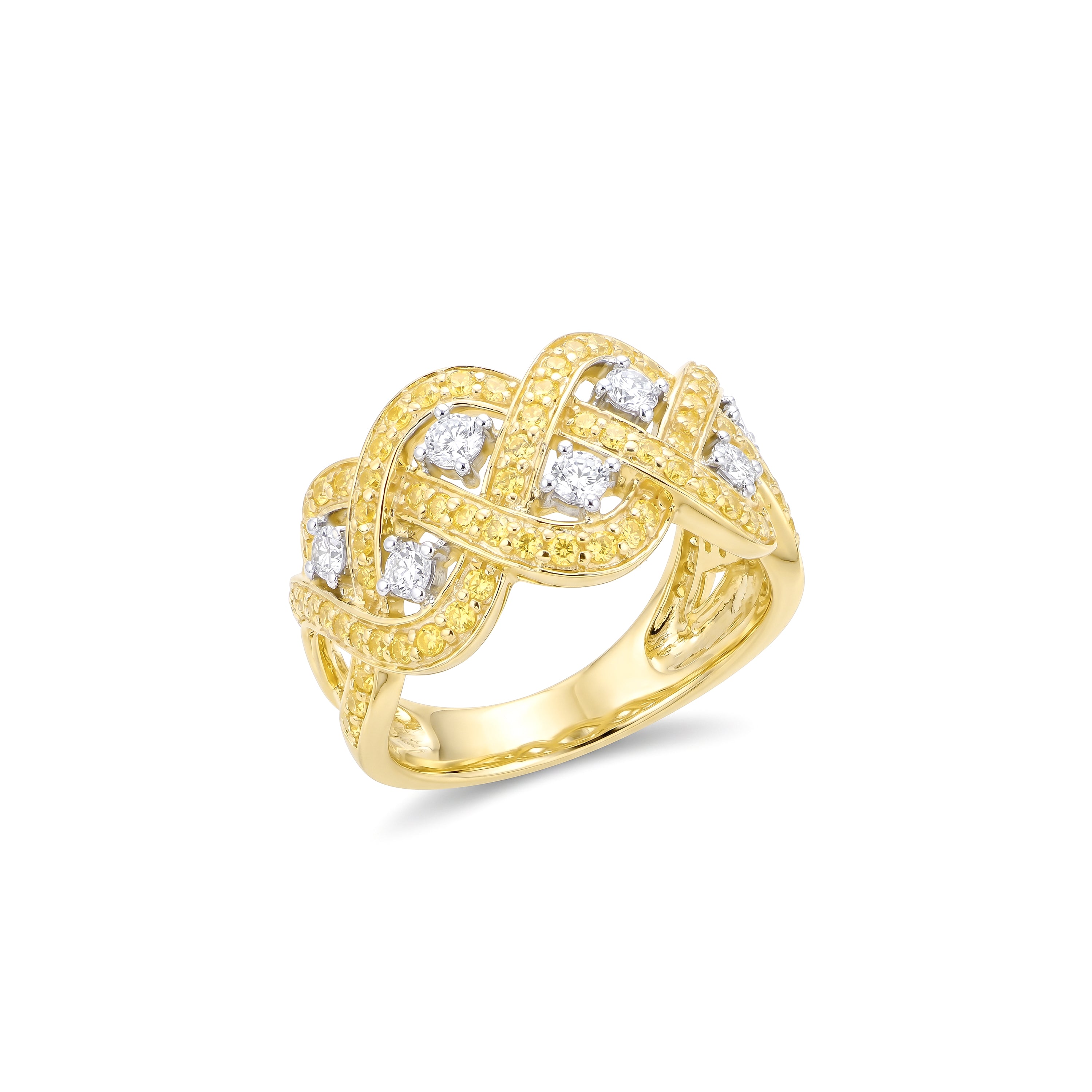 Natural Yellow & White Diamond Ring
