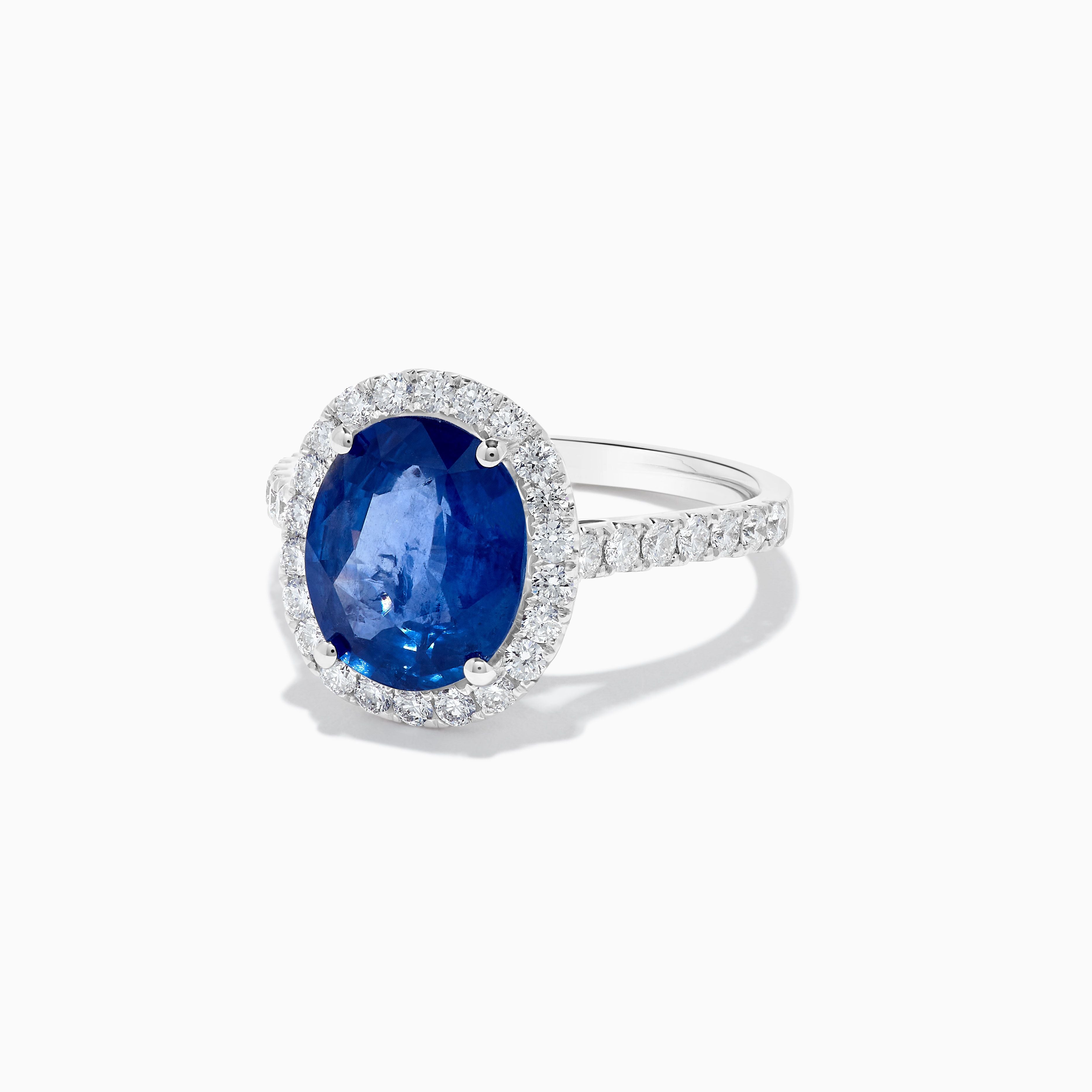 Oval Blue Sapphire and White Diamond Ring JRC256GH