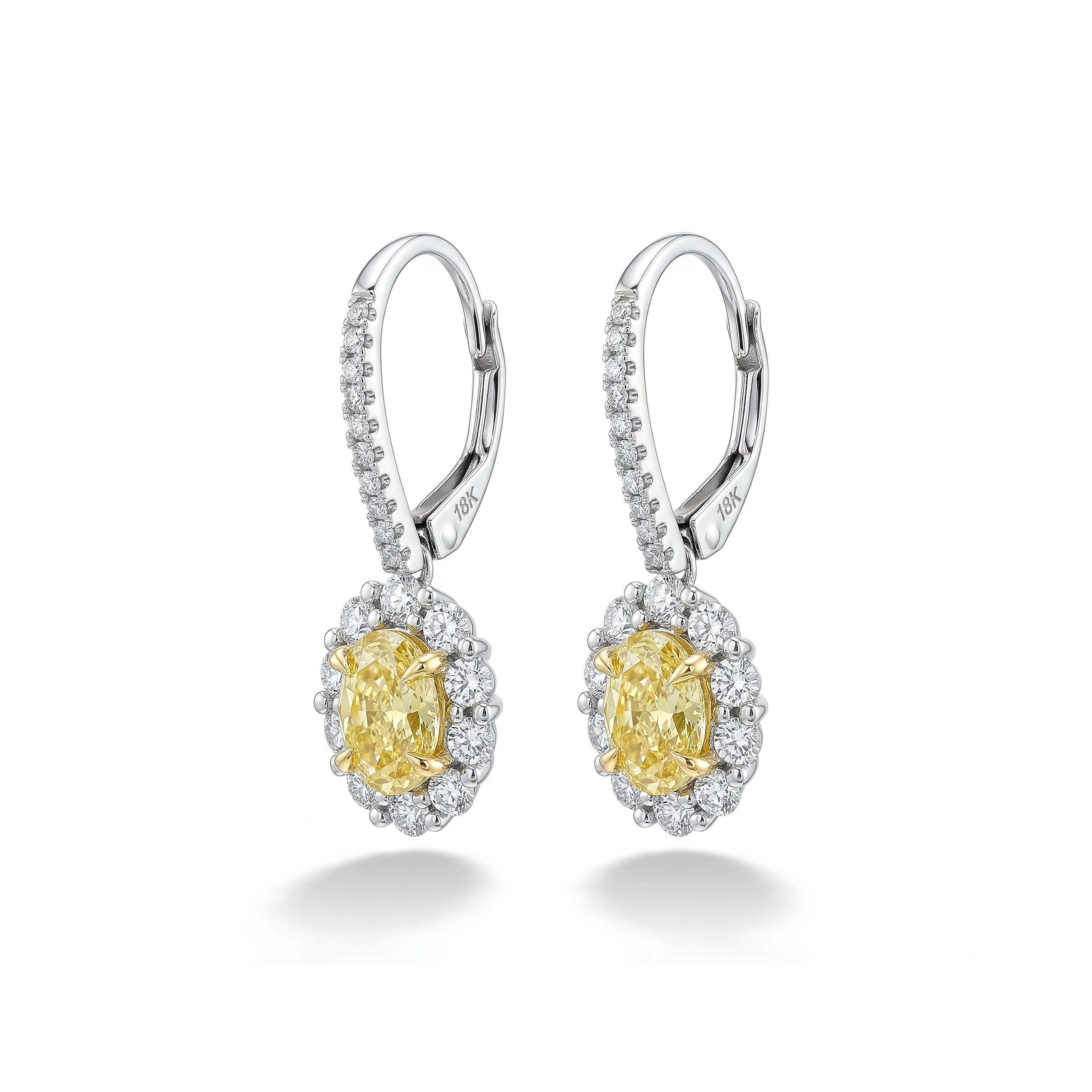 Natural Yellow Oval Diamond Drop Earrings product image 2