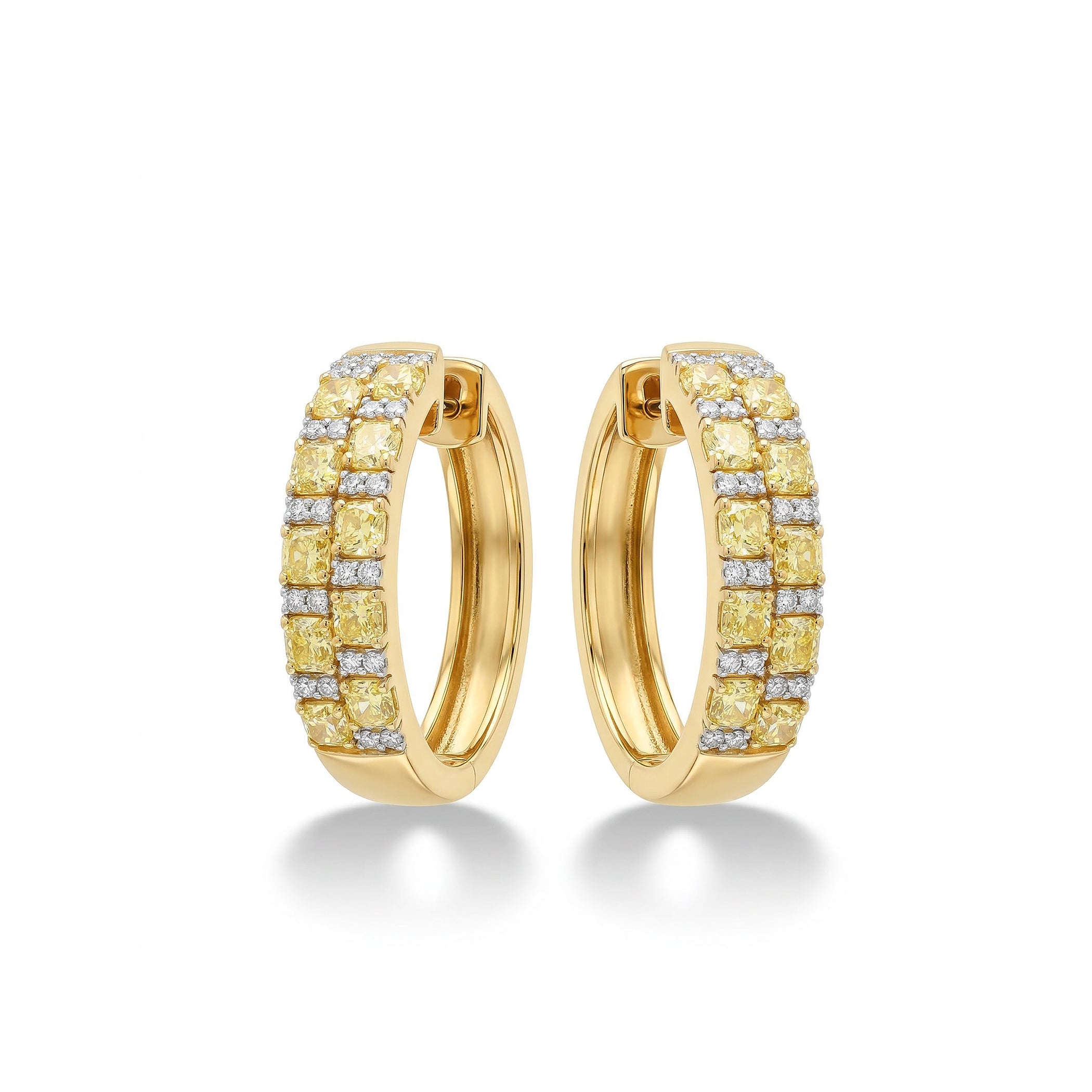 Natural Yellow Diamond Hoop Earrings product image 1