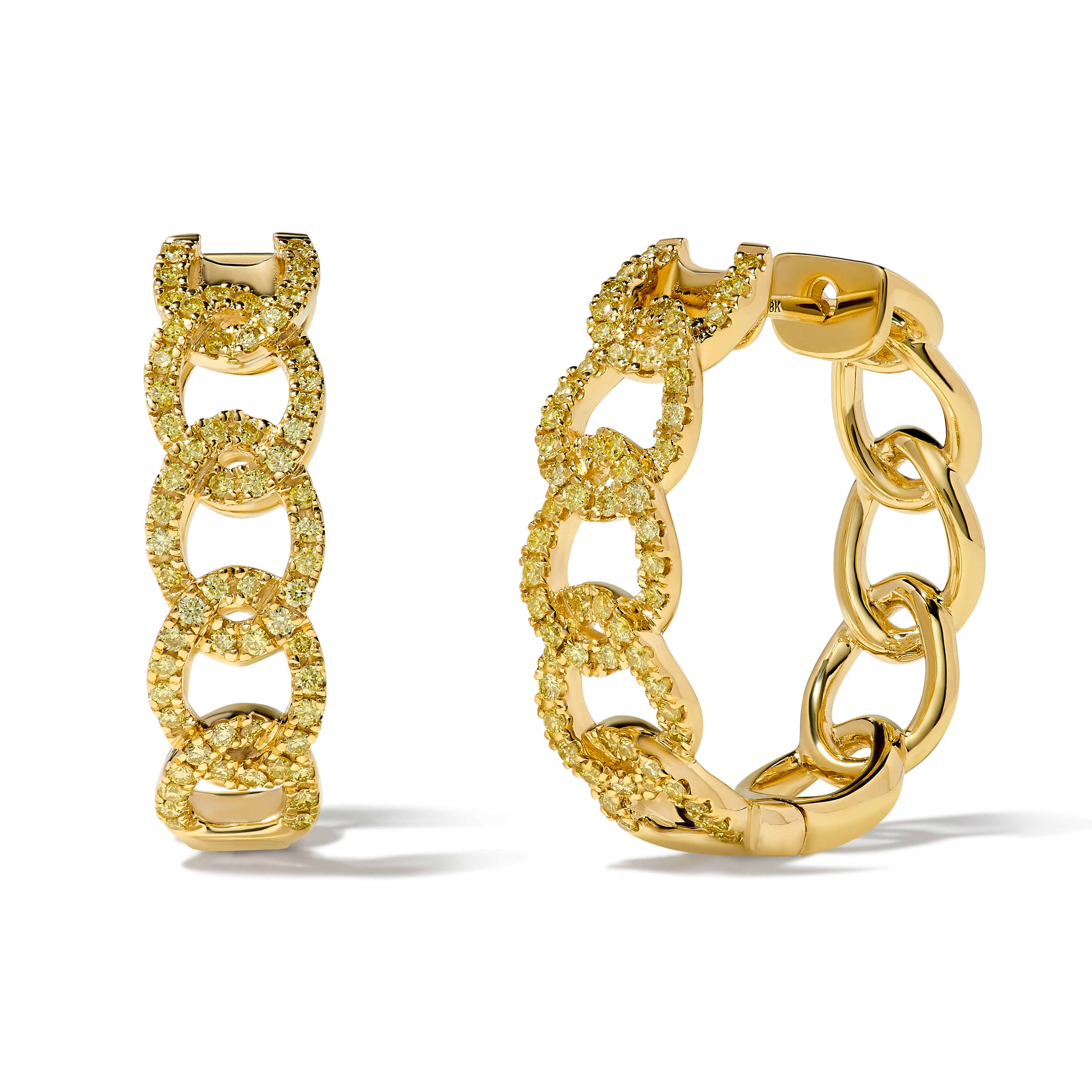 Yellow Round Diamond Earrings SE0065GP