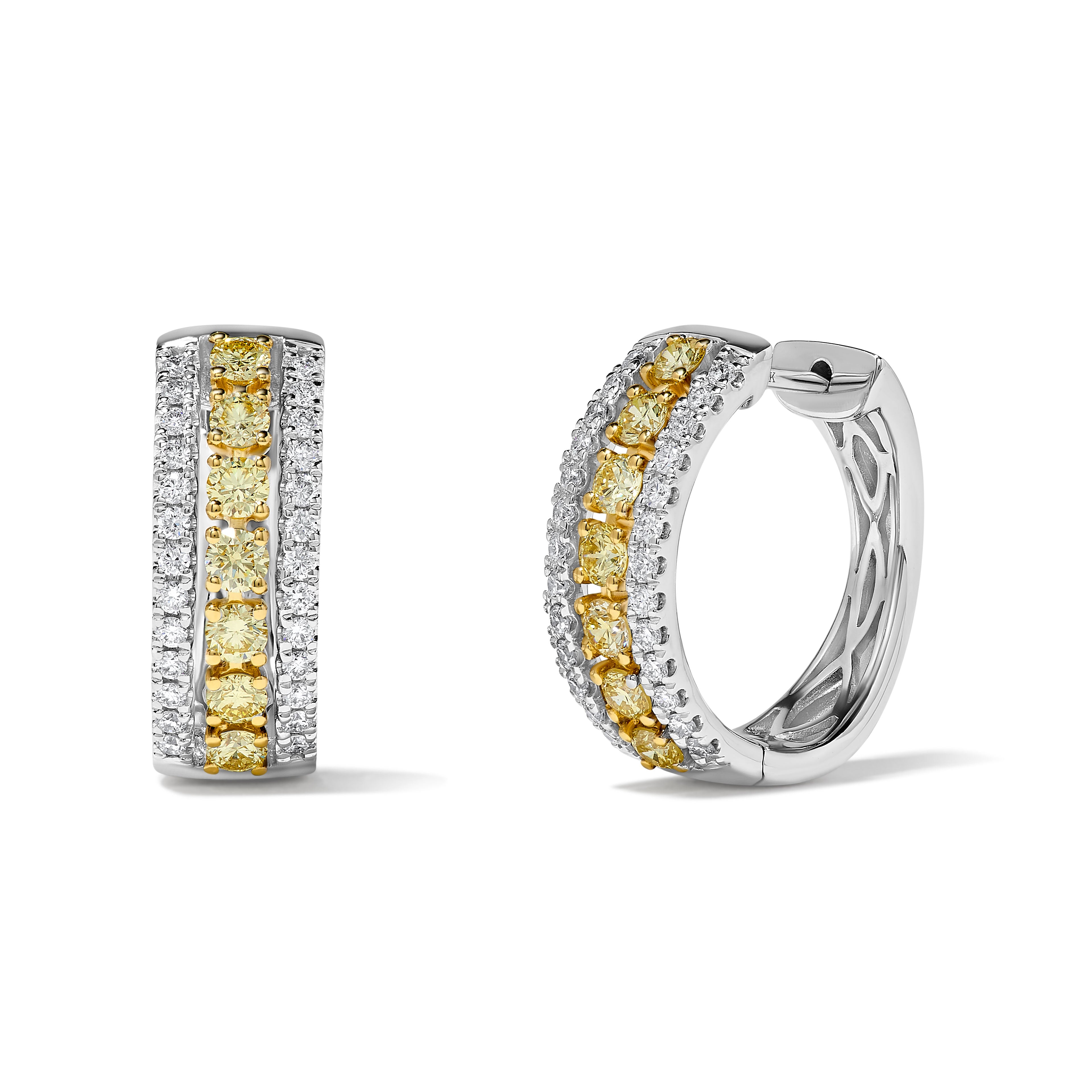 Yellow & White Round Diamond Earrings SE0067GP