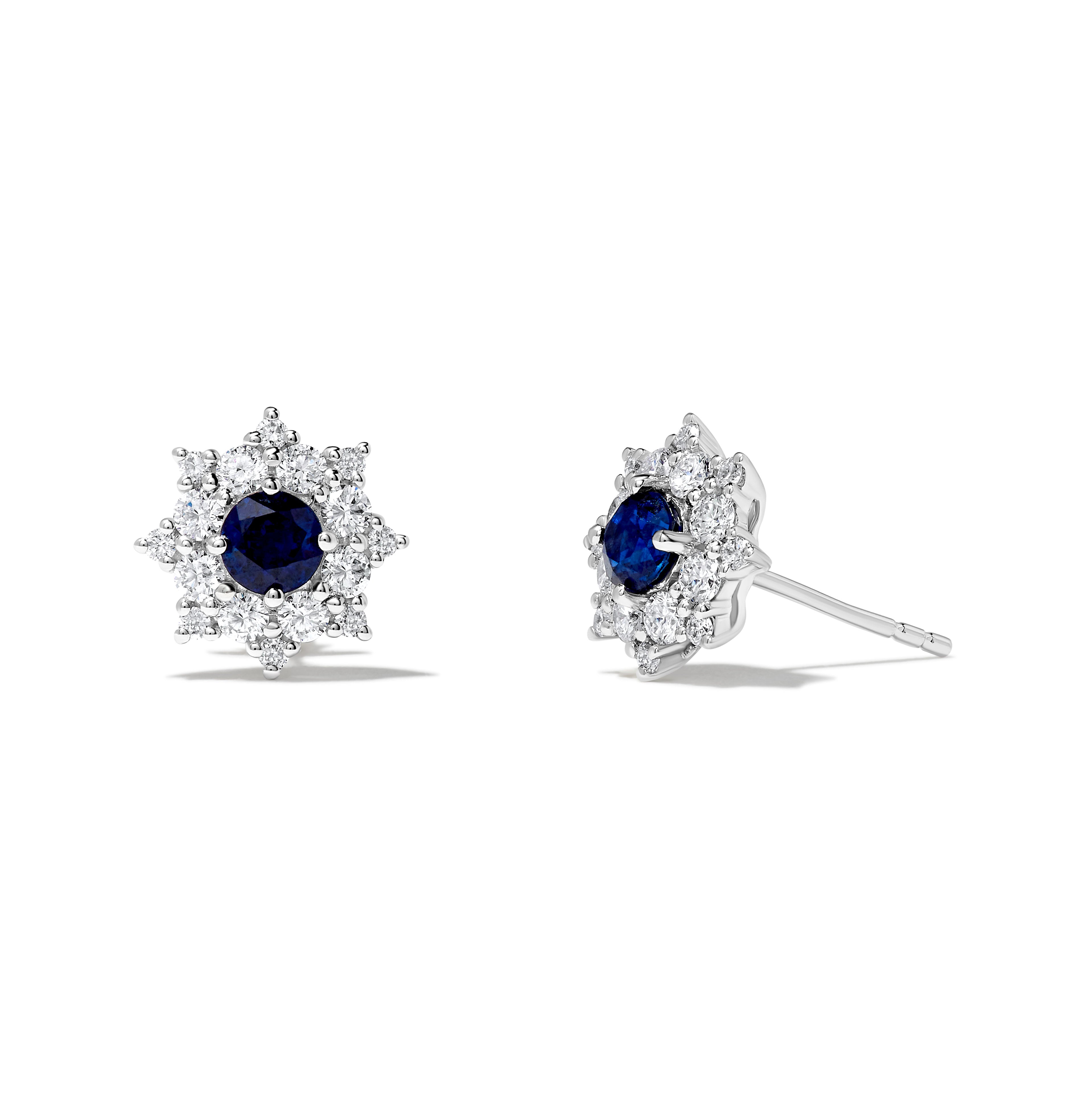 Blue Sapphire & White Diamond Earrings SEC012GP