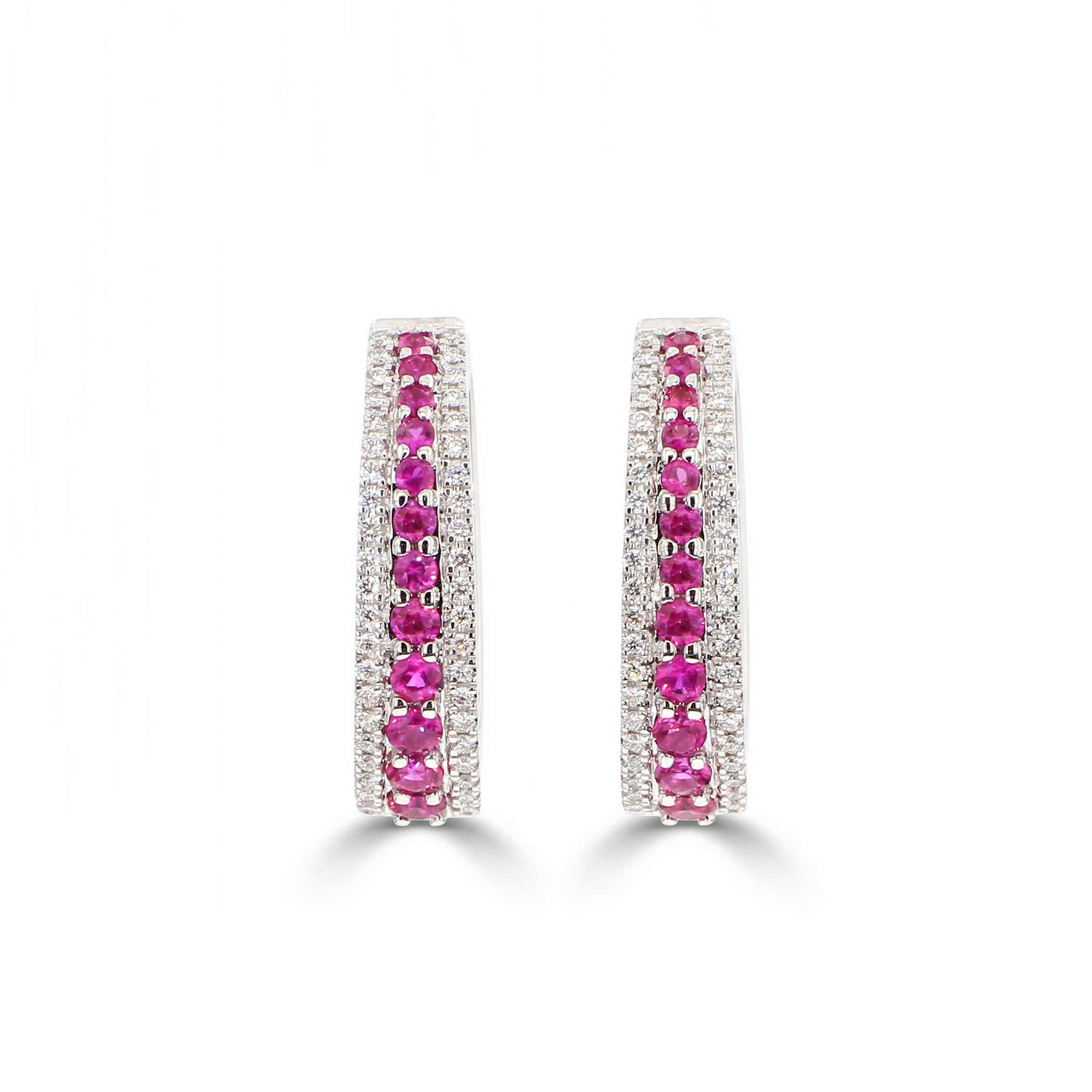Natural Ruby & Diamond Hoop Earrings product image 2