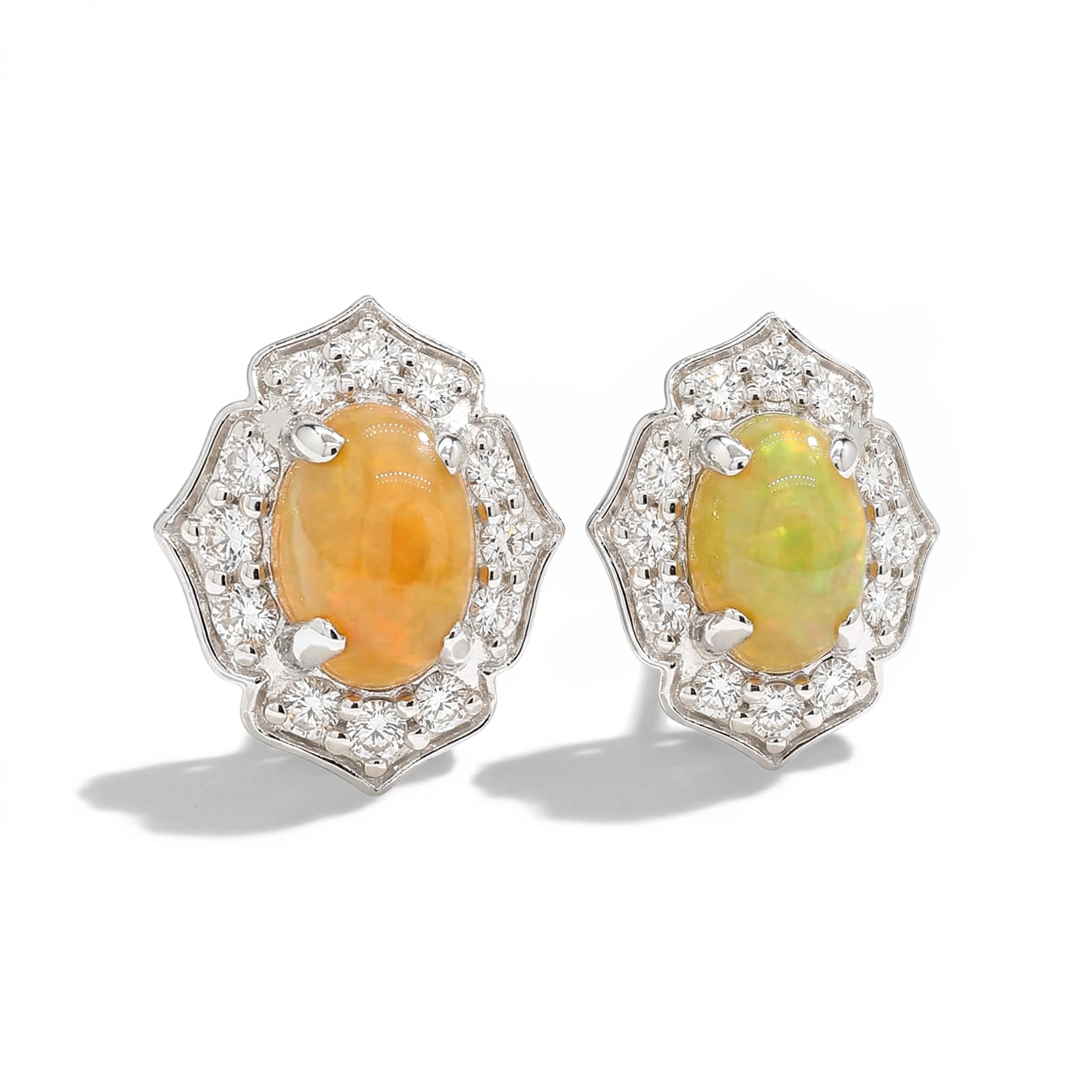 Natural Opal & Diamond Earrings product image 2