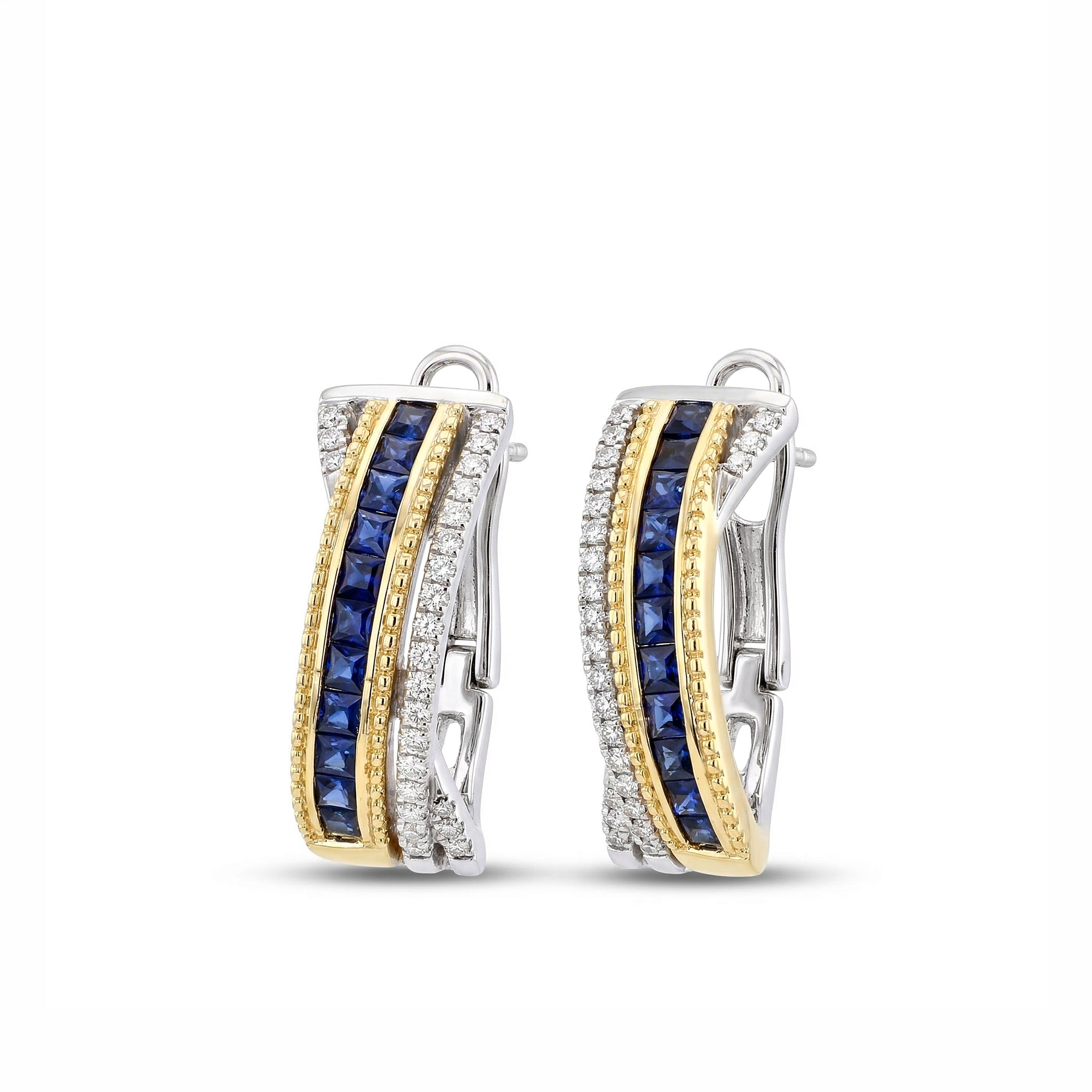 Natural Sapphire & Diamond Crossover Earrings product image 2