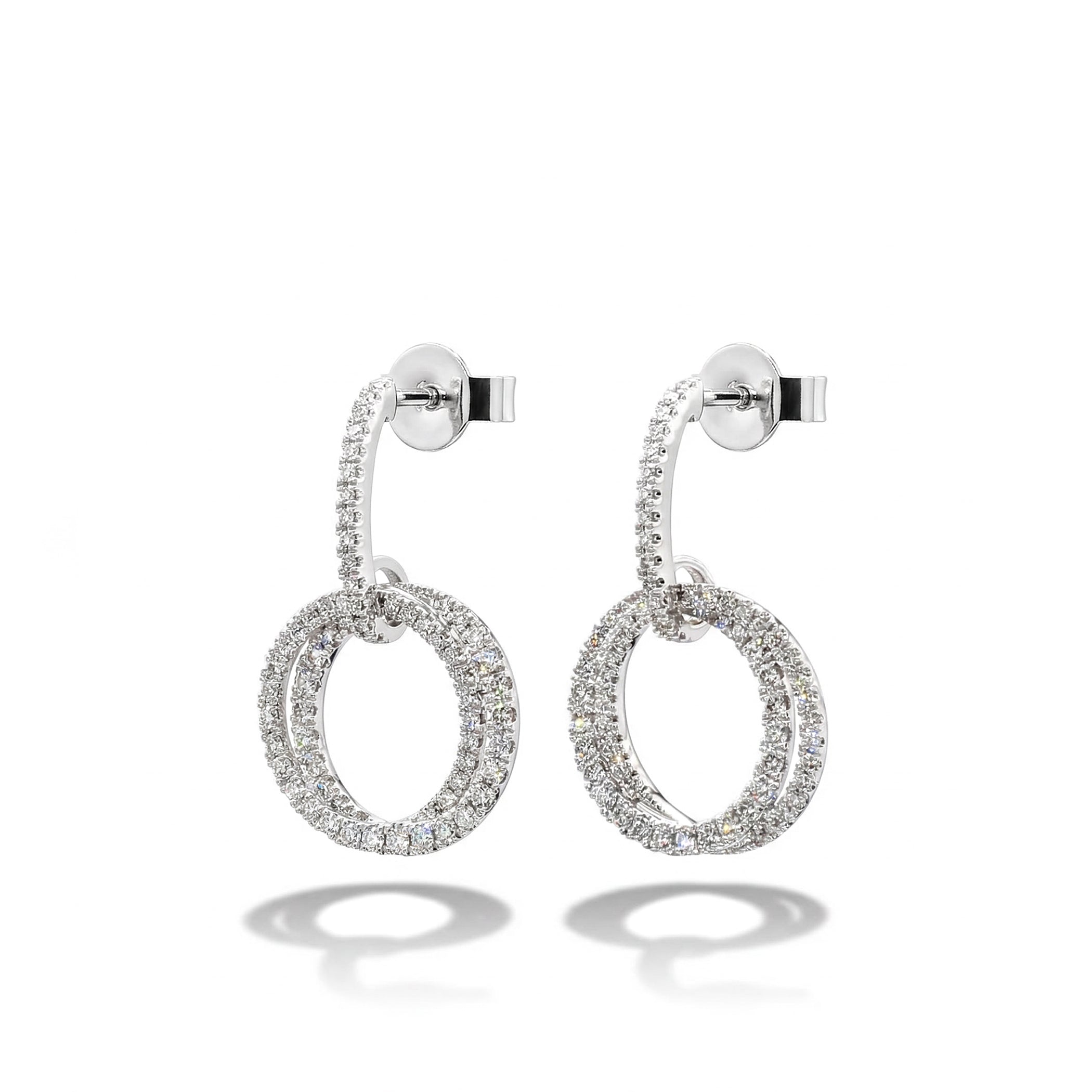 Natural Diamond Interlocking Circle Earrings product image 2