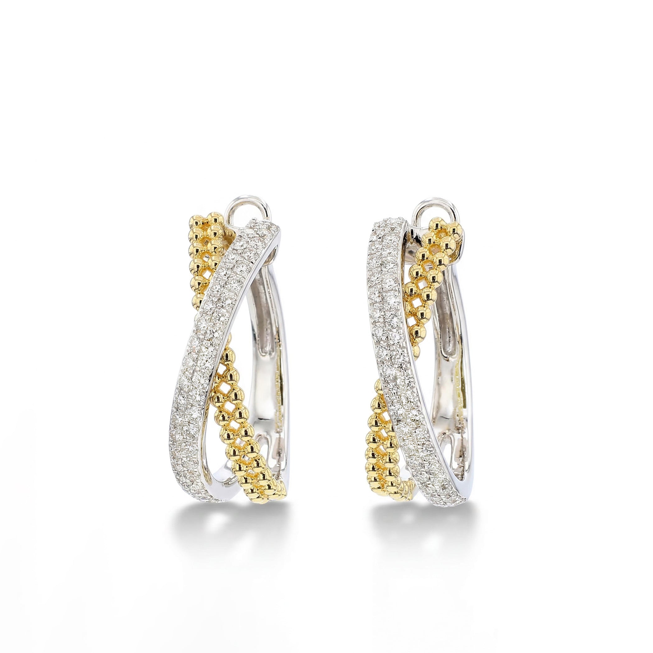 Natural Diamond Crossover Hoop Earrings product image 1