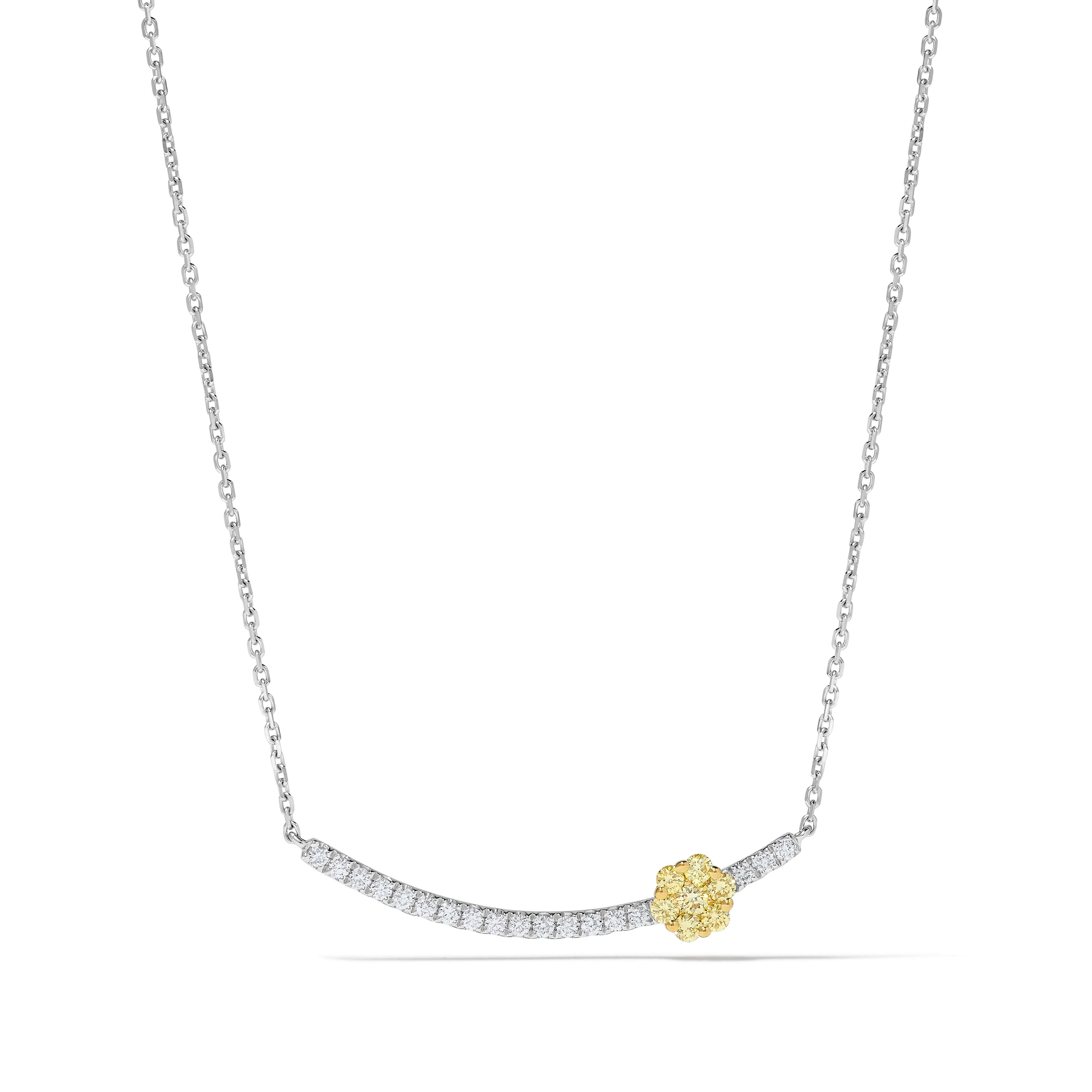 Yellow & White Round Diamond Necklace SN0018GP
